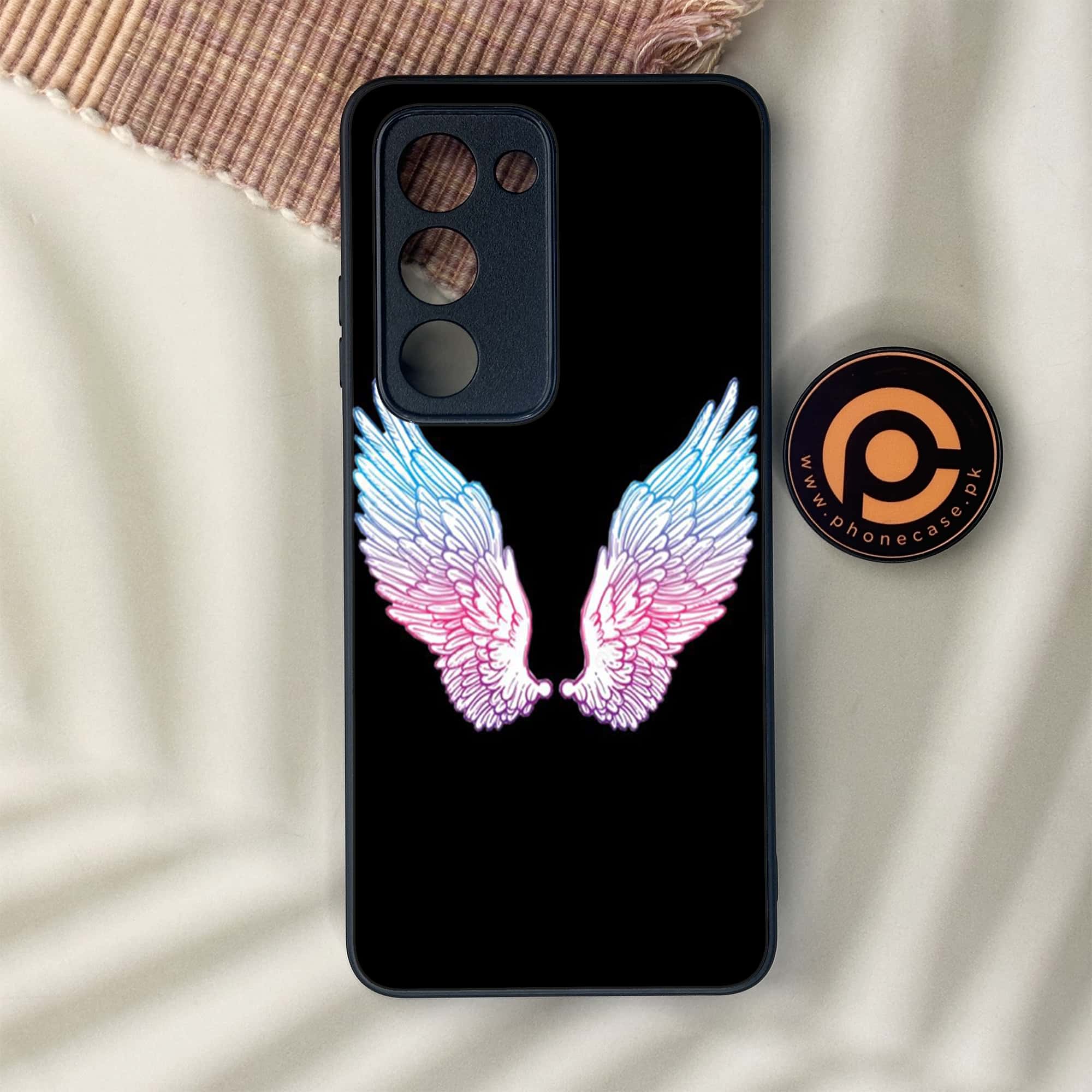 Oppo A5 2025 - Angel Wings Series - Premium Metal Printed soft Bumper shock Proof Case