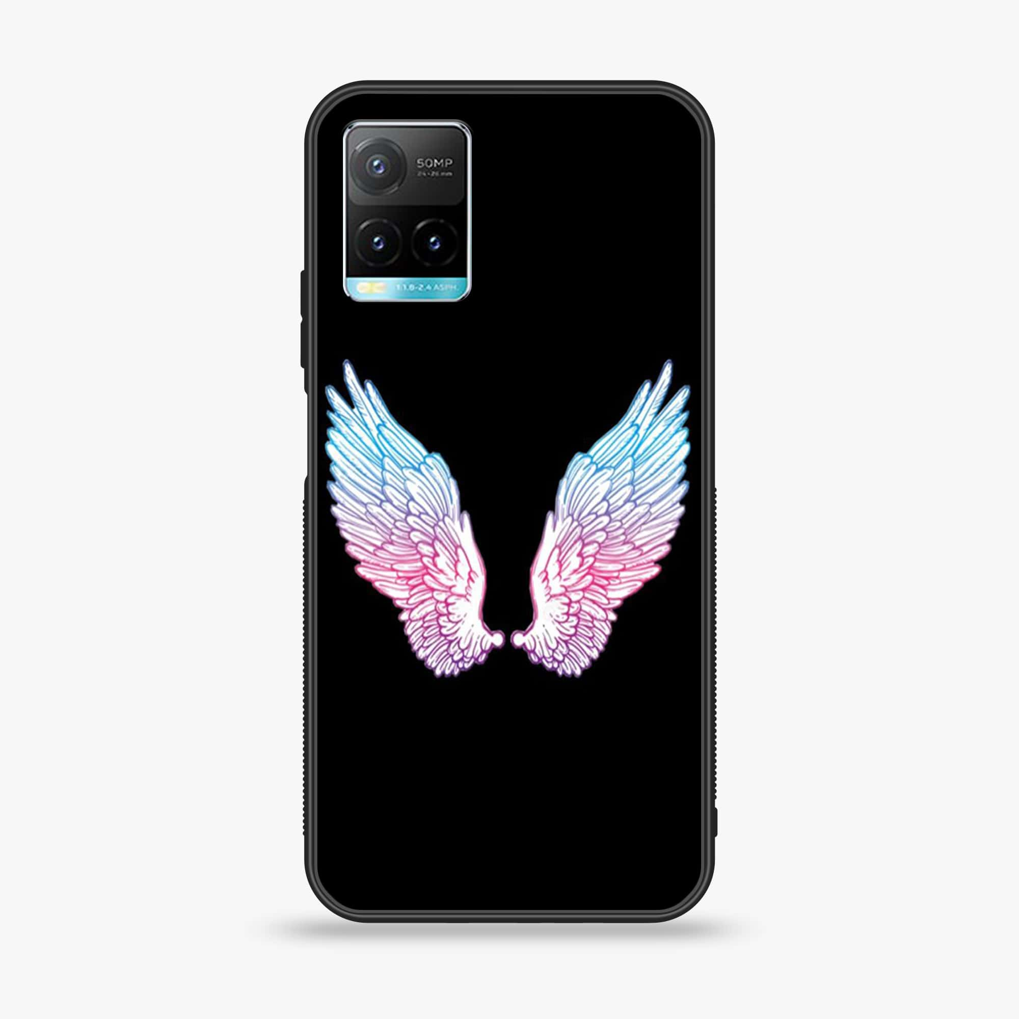 Vivo Y33T Angel Wings Series  Premium Printed Glass soft Bumper shock Proof Case