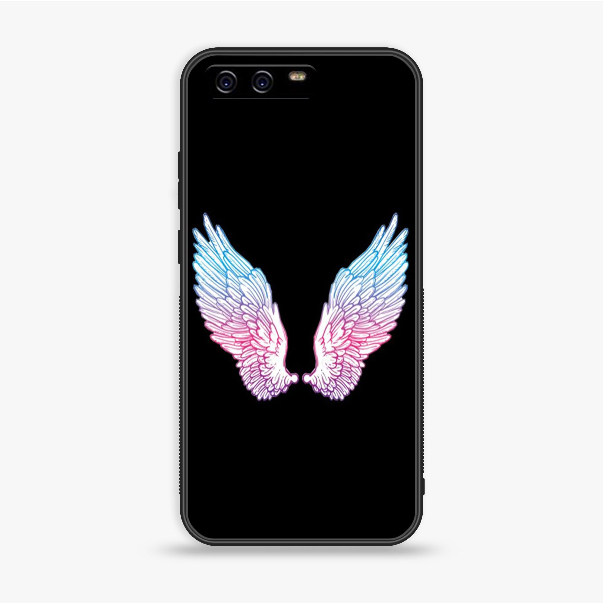 Huawei P10 Plus - Angel Wings Series - Premium Printed Glass soft Bumper shock Proof Case