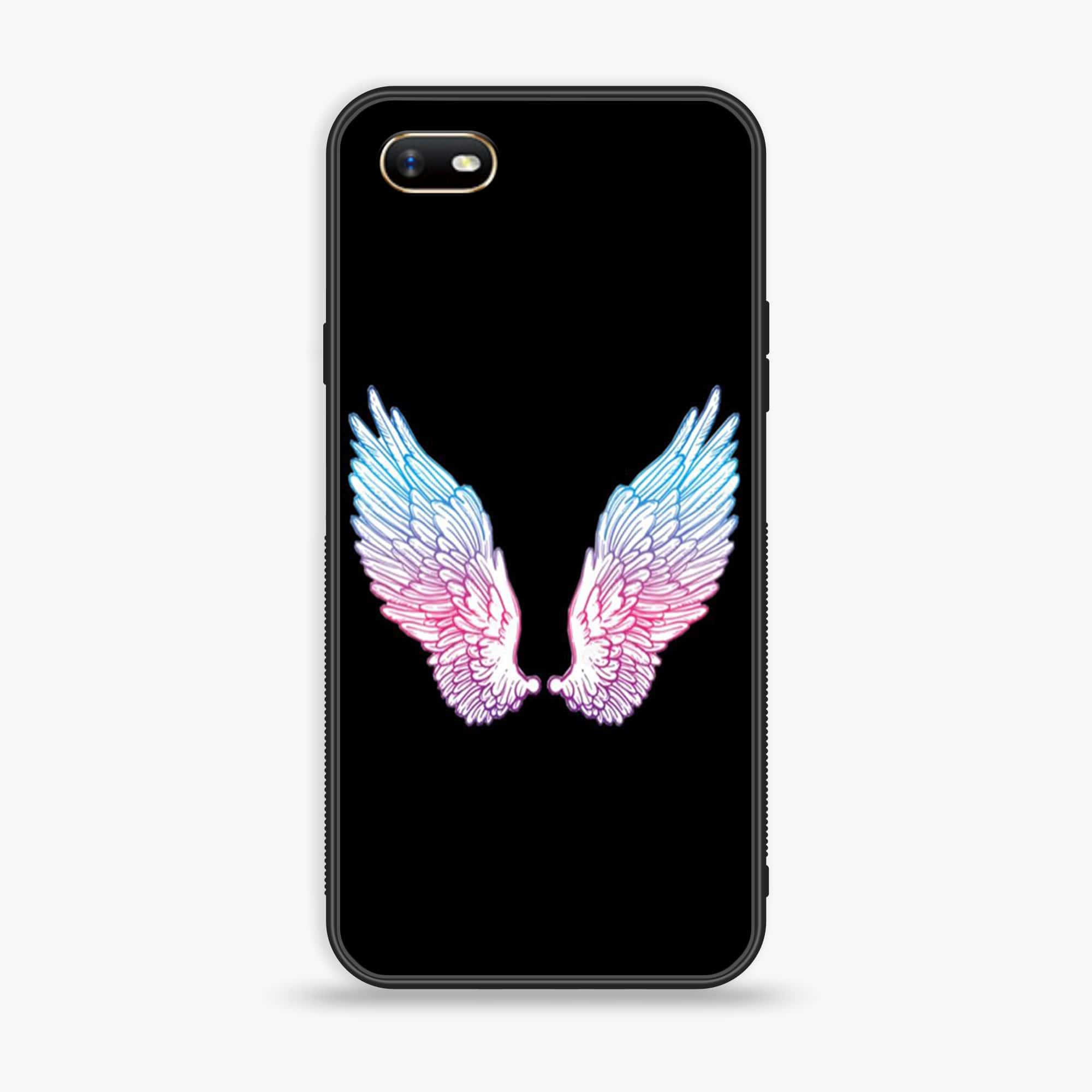 Oppo A1k  - Angel Wings Series - Premium Printed Glass soft Bumper shock Proof Case