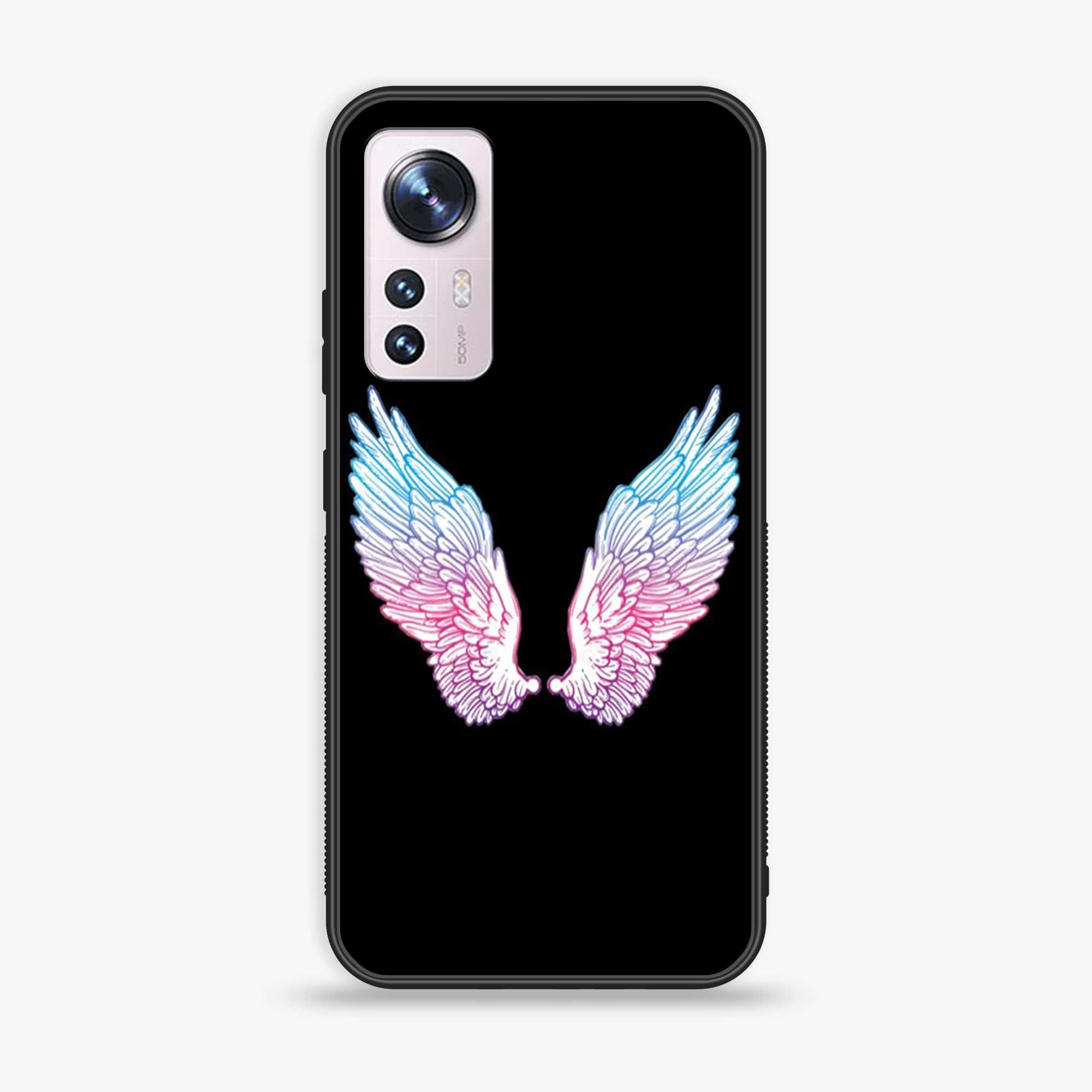 Xiaomi 12X Angel Wings Series  Premium Printed Glass soft Bumper shock Proof Case