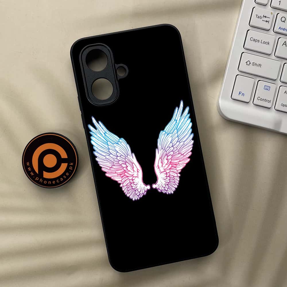 Tecno Spark Go 2 - Angel Wings Series - Premium Metal Printed soft Bumper Shock Proof Case