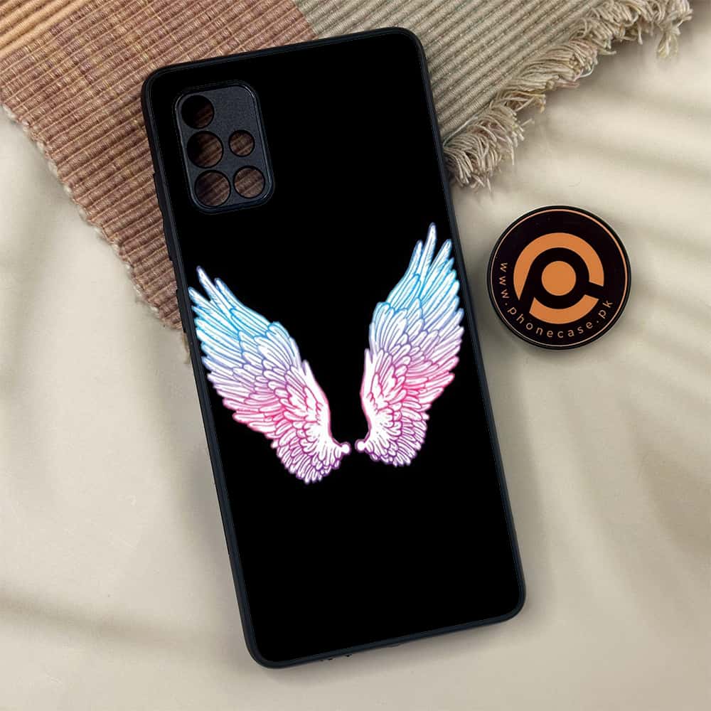 Samsung Galaxy A71 - Angel Wing Series - Premium Metal Printed soft Bumper shock Proof Case