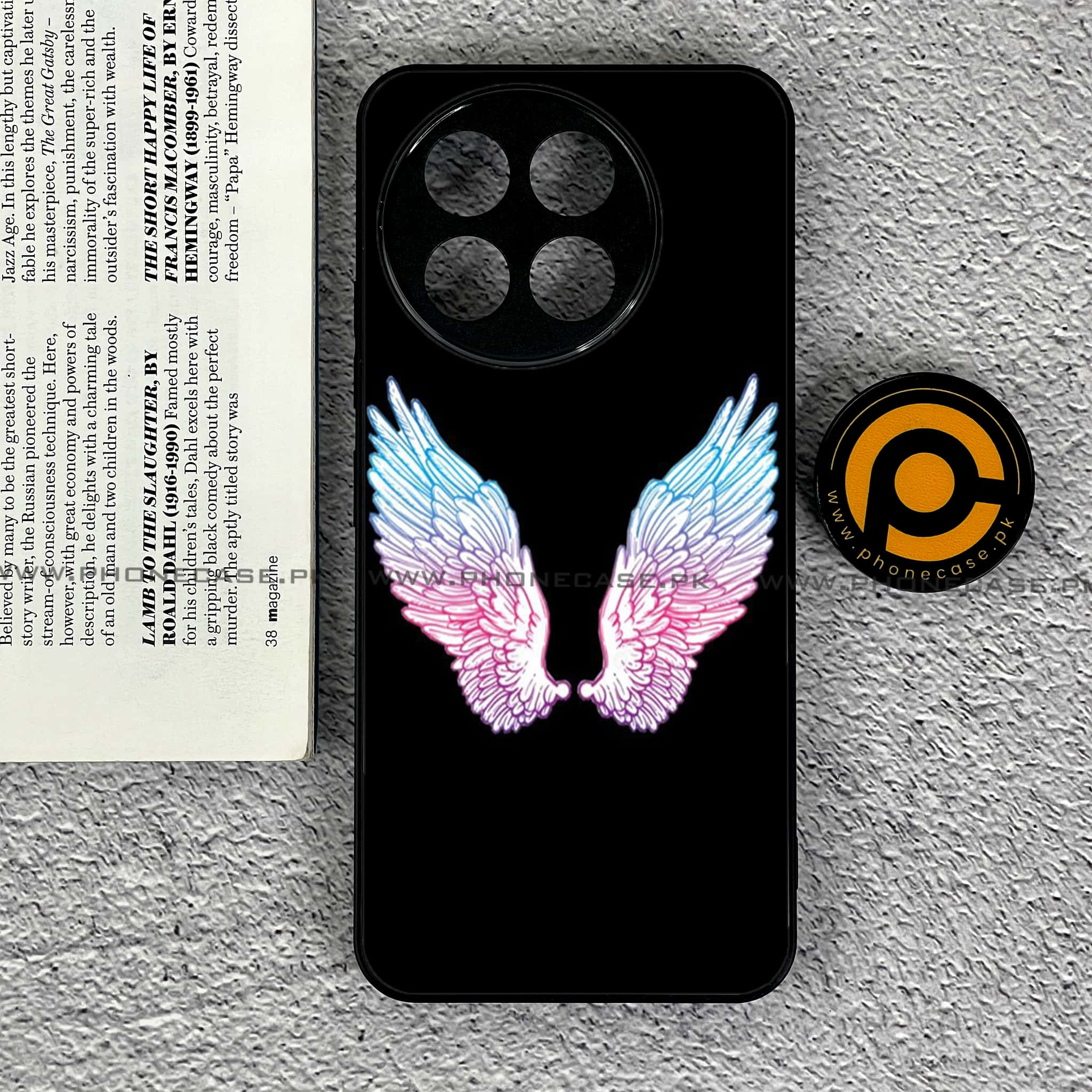 Tecno Spark 30 Pro - Angel Wings Series - Premium Printed Glass soft Bumper shock Proof Case