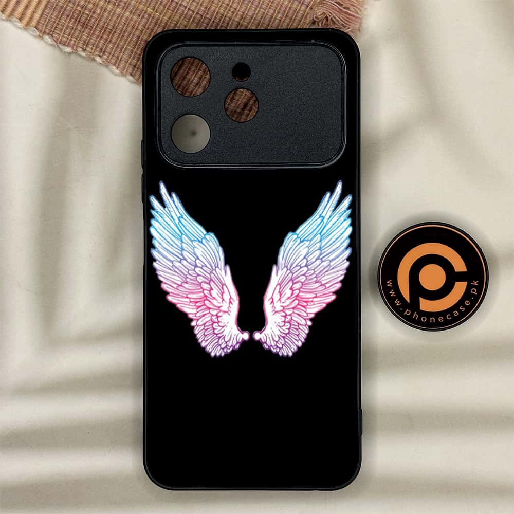 Tecno Spark 40 - Angel Wings Series - Premium Metal Printed soft Bumper shock Proof Case