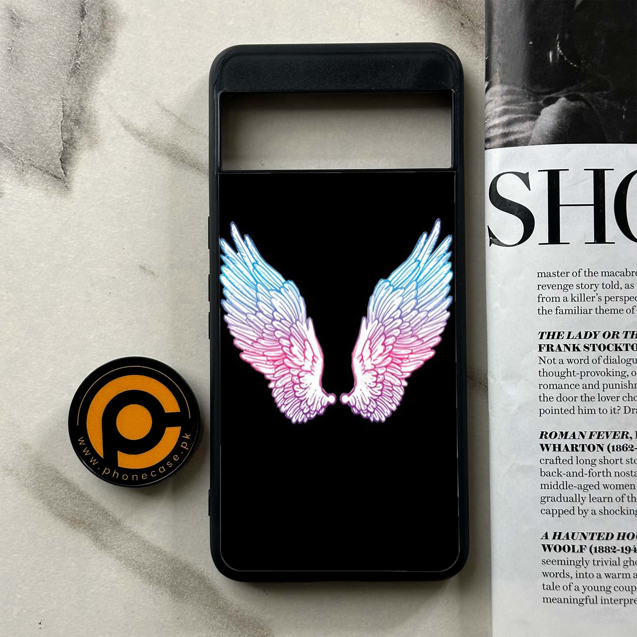 Google Pixel 8 Pro - Angel Wings Series - Premium Printed Glass soft Bumper shock Proof Case