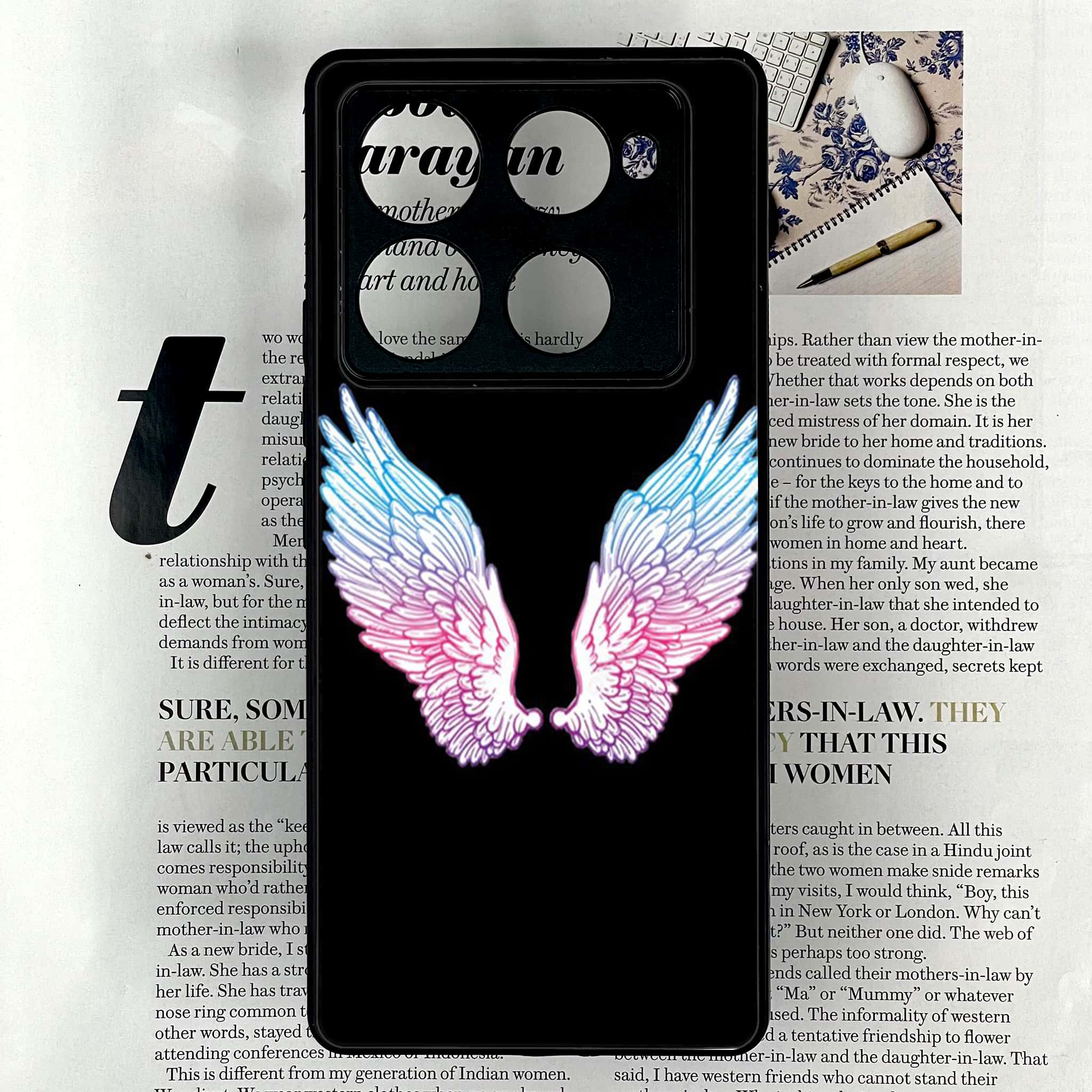Infinix Note 40 Pro Plus - Angel Wings Series - Premium Metal Printed soft Bumper shock Proof Case