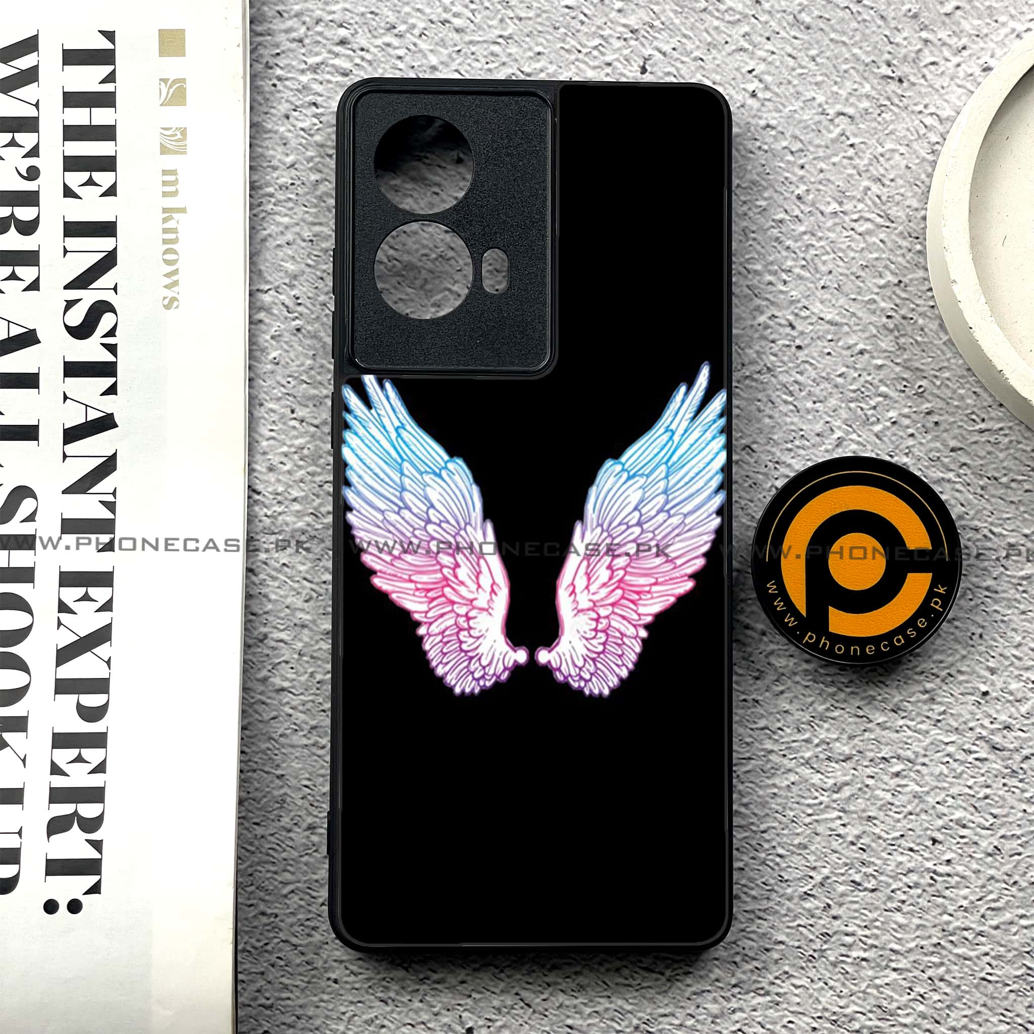 Moto G85 - Angel Wings Series - Premium Printed Glass soft Bumper shock Proof Case