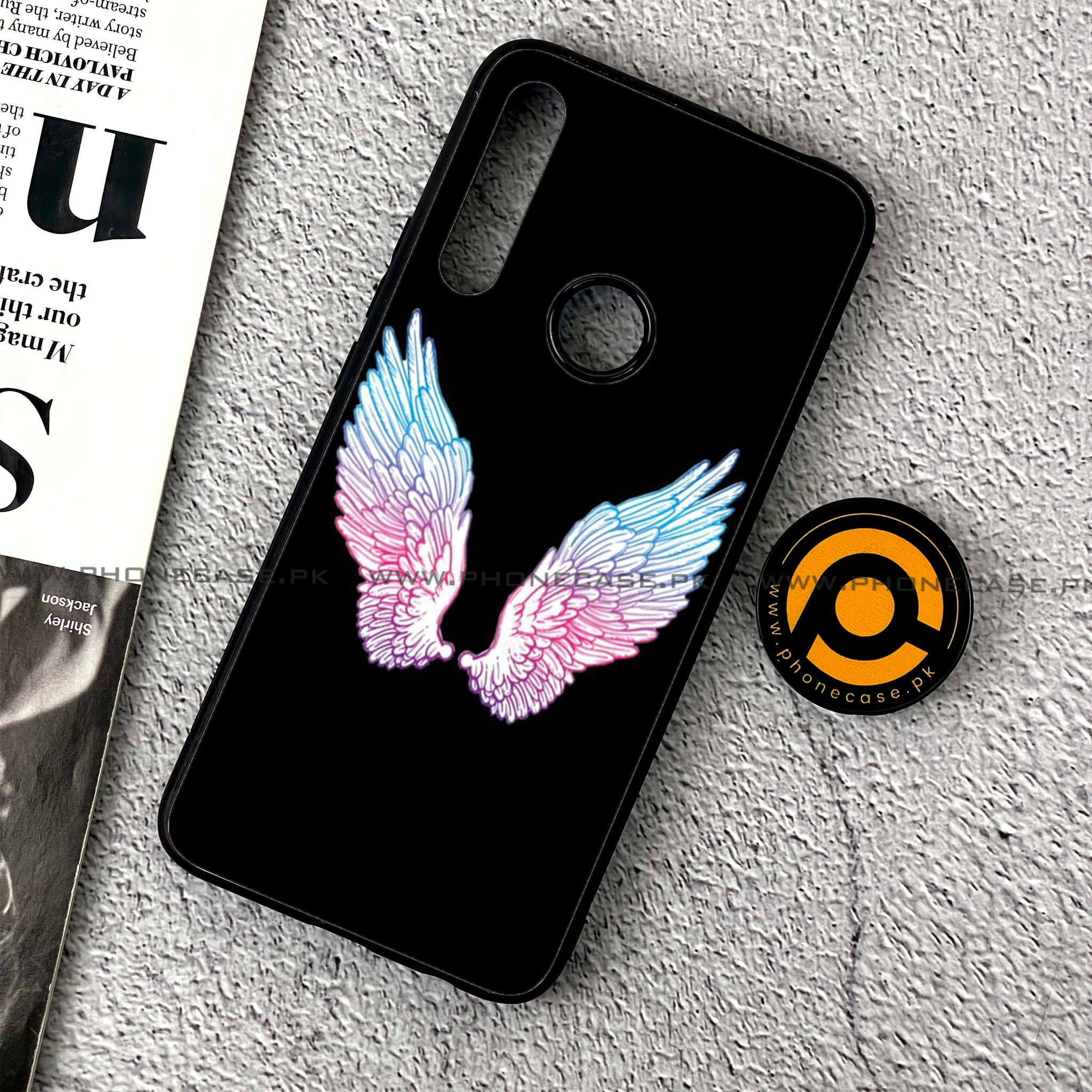 Huawei Y9 Prime (2019) - Angel Wings Series - Premium Printed Glass soft Bumper shock Proof Case