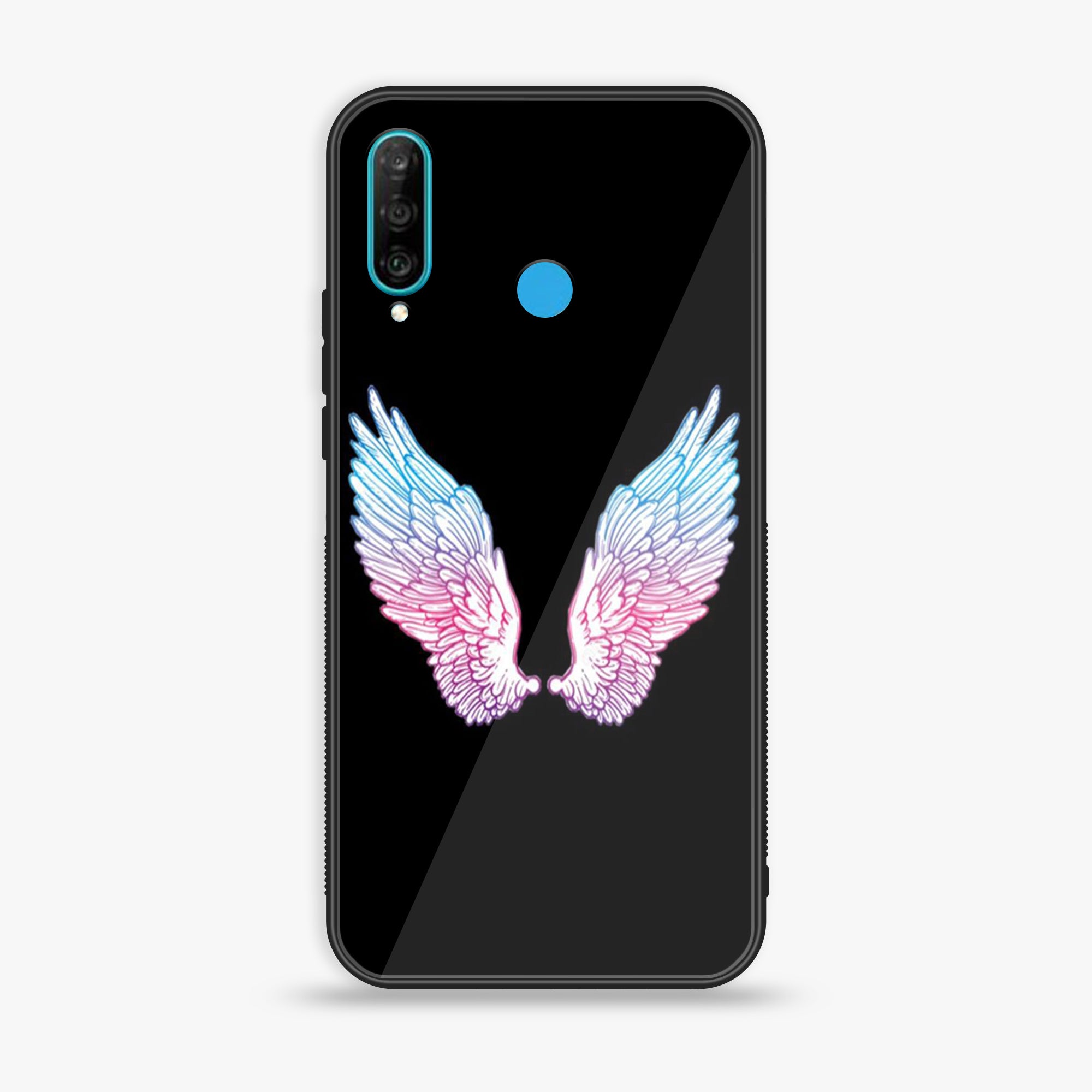 Huawei P30 lite - Angel wings Series - Premium Printed Glass soft Bumper shock Proof Case