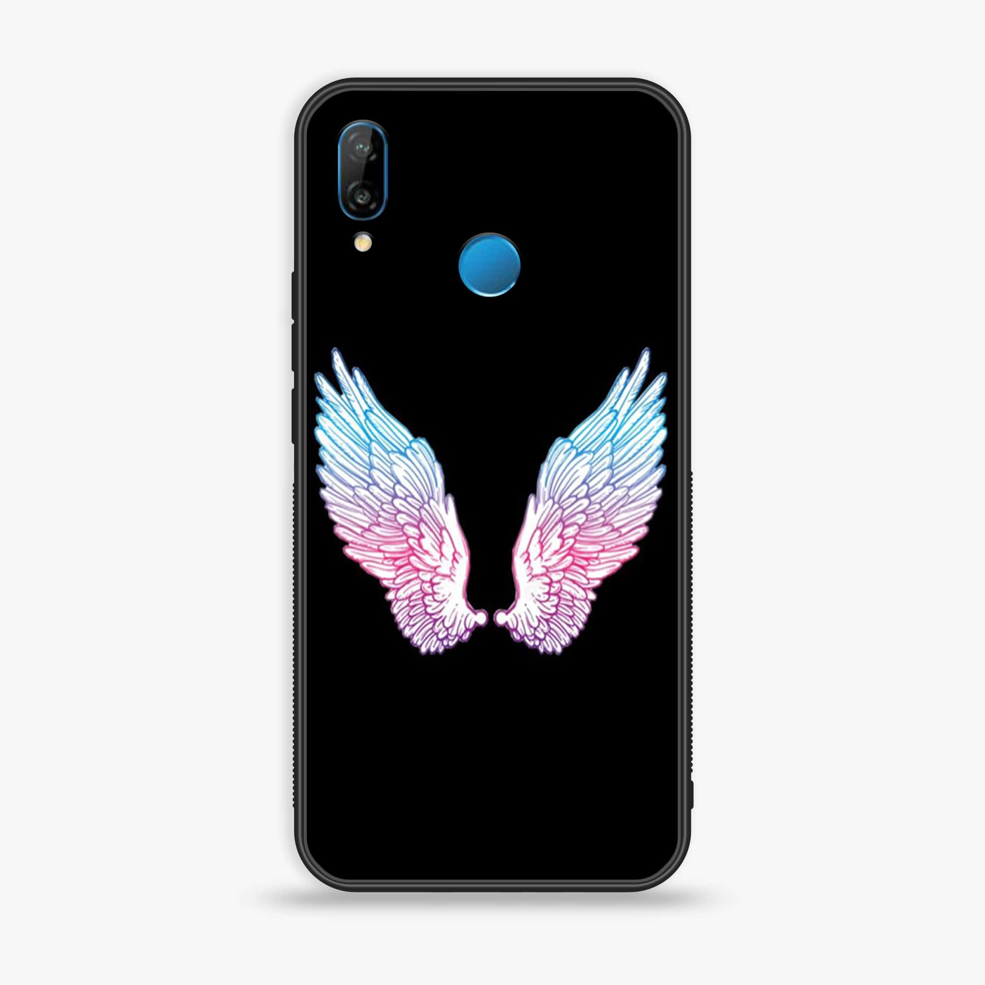 Huawei P20 lite - Angel Wings Series - Premium Printed Glass soft Bumper shock Proof Case