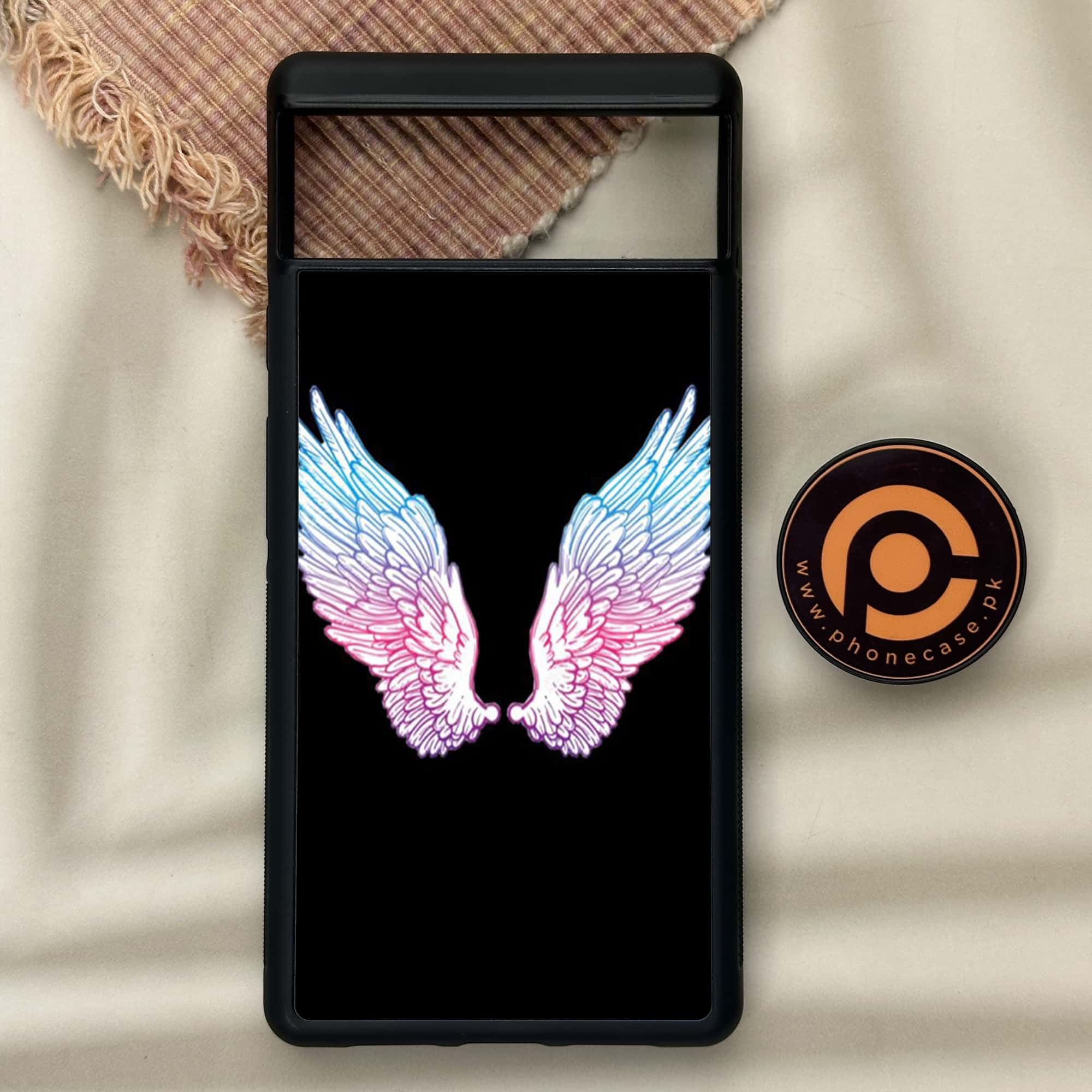 Google Pixel 6 - Angel Wings Series - Premium Metal Printed soft Bumper Shock Proof Case