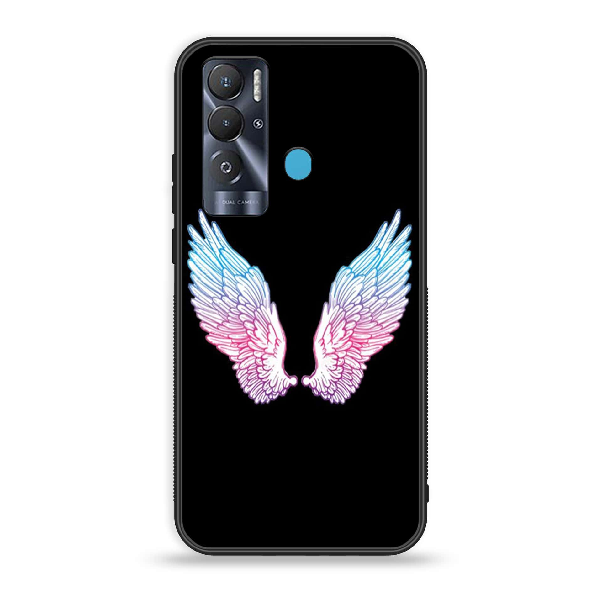 Tecno Pova Neo Angel Wings series Premium Printed Glass soft Bumper shock Proof Case