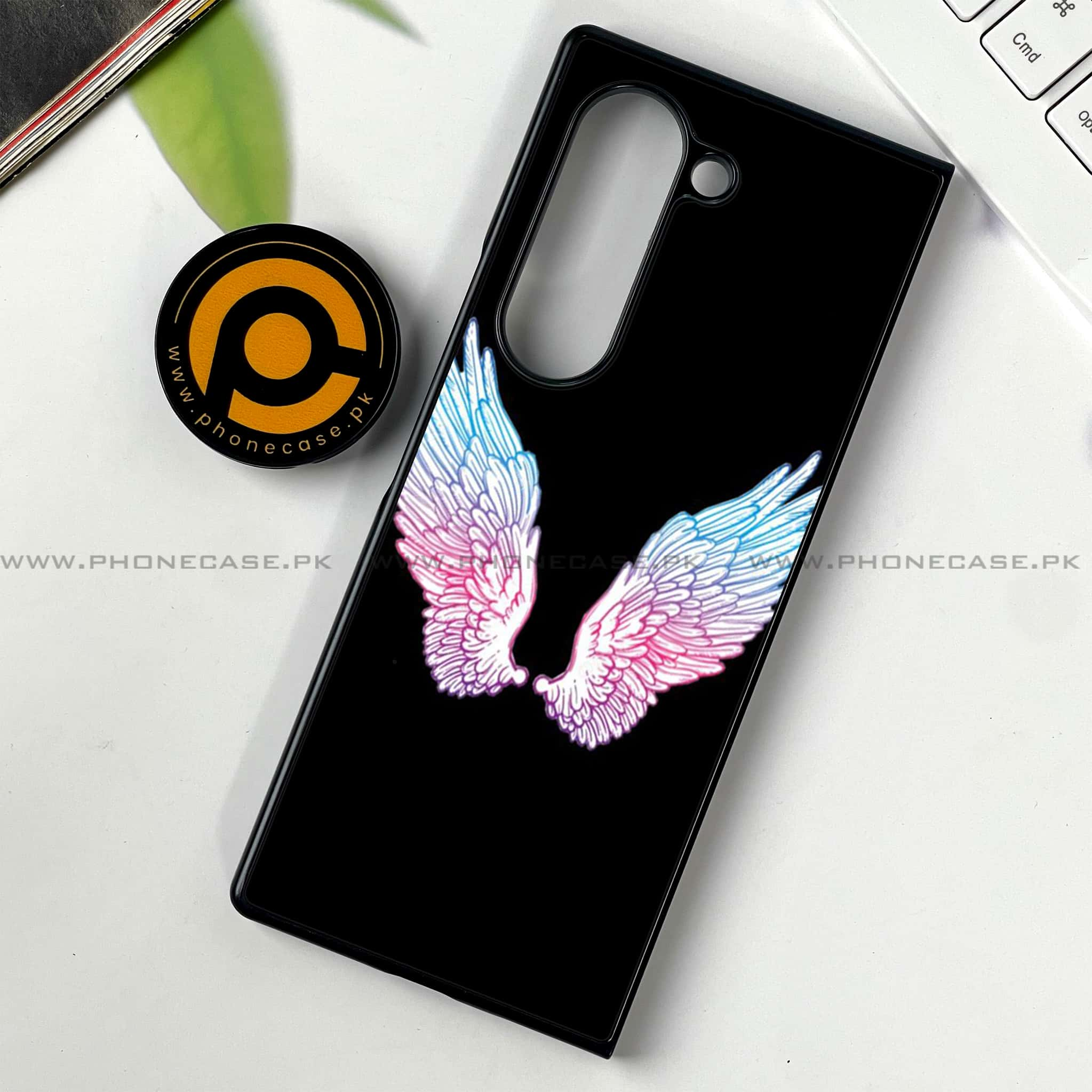 Samsung Galaxy Z Fold 6 - Angel Wings Series - Premium Printed Metal soft Bumper shock Proof Case