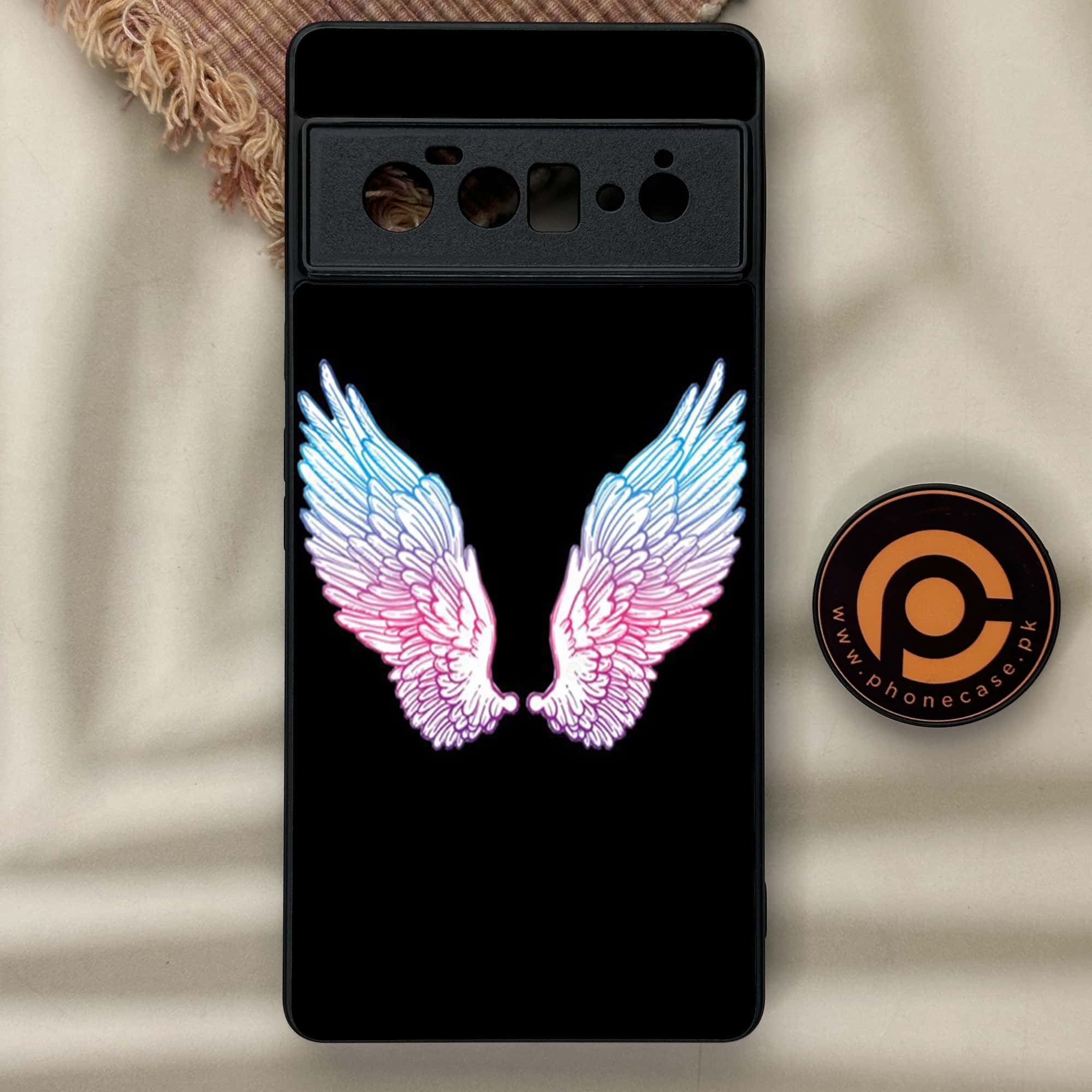 Google Pixel 6 Pro- Angel Wings Series - Premium Metal Printed soft Bumper Shock Proof Case