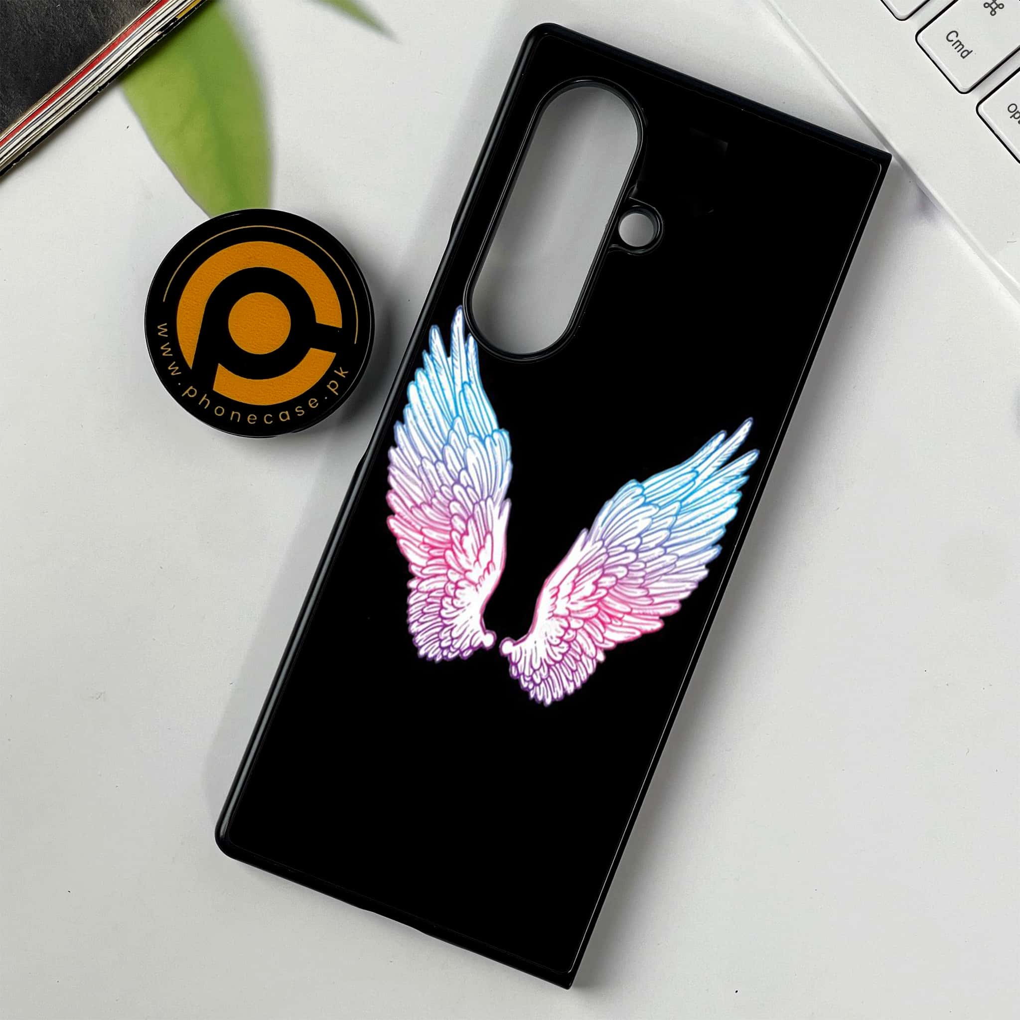 Samsung Galaxy Z Fold 7 - Angel Wings Series - Premium Metal Printed soft Bumper shock Proof Case