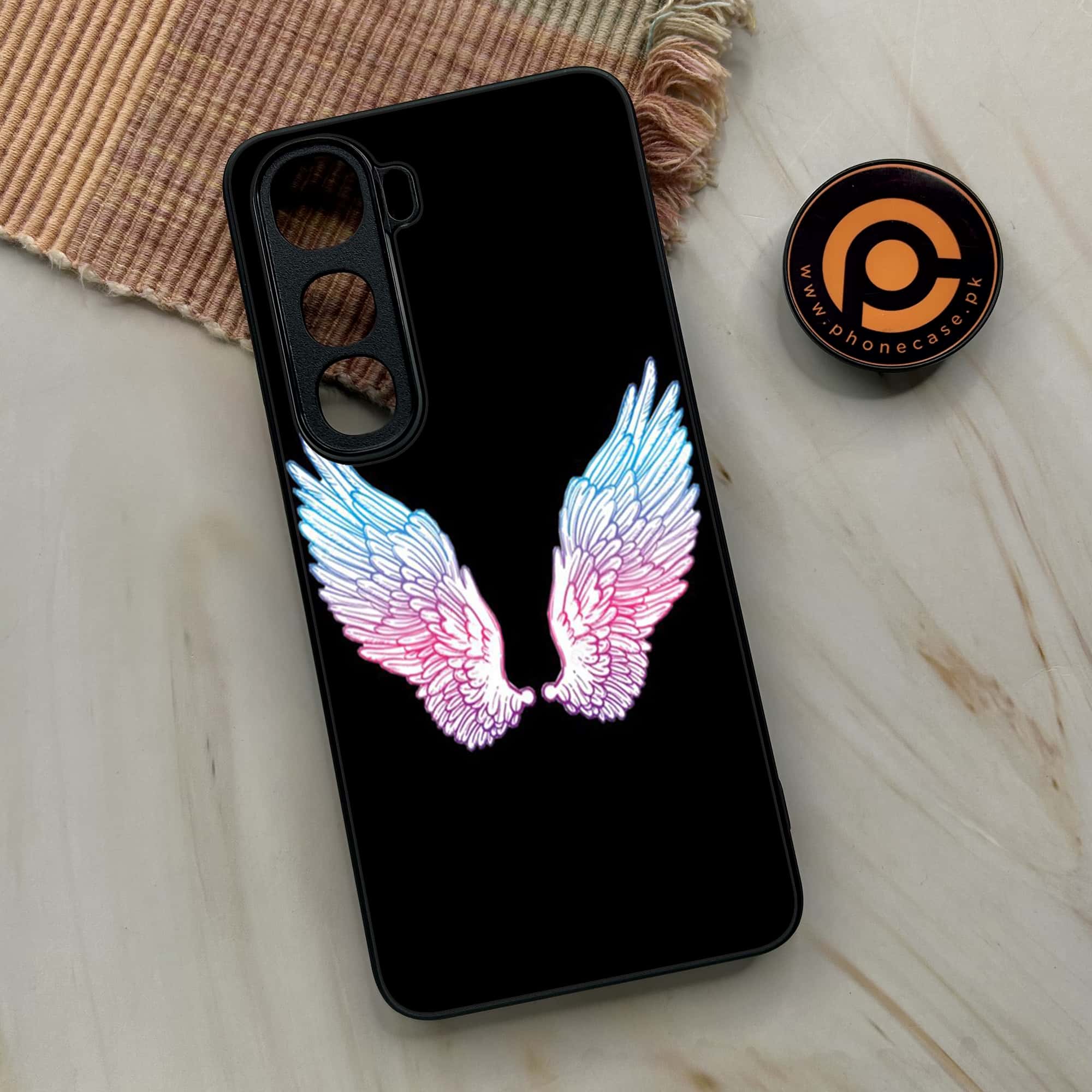 Vivo Y400 - Angel Wings Series - Premium Metal Printed soft Bumper shock Proof Case