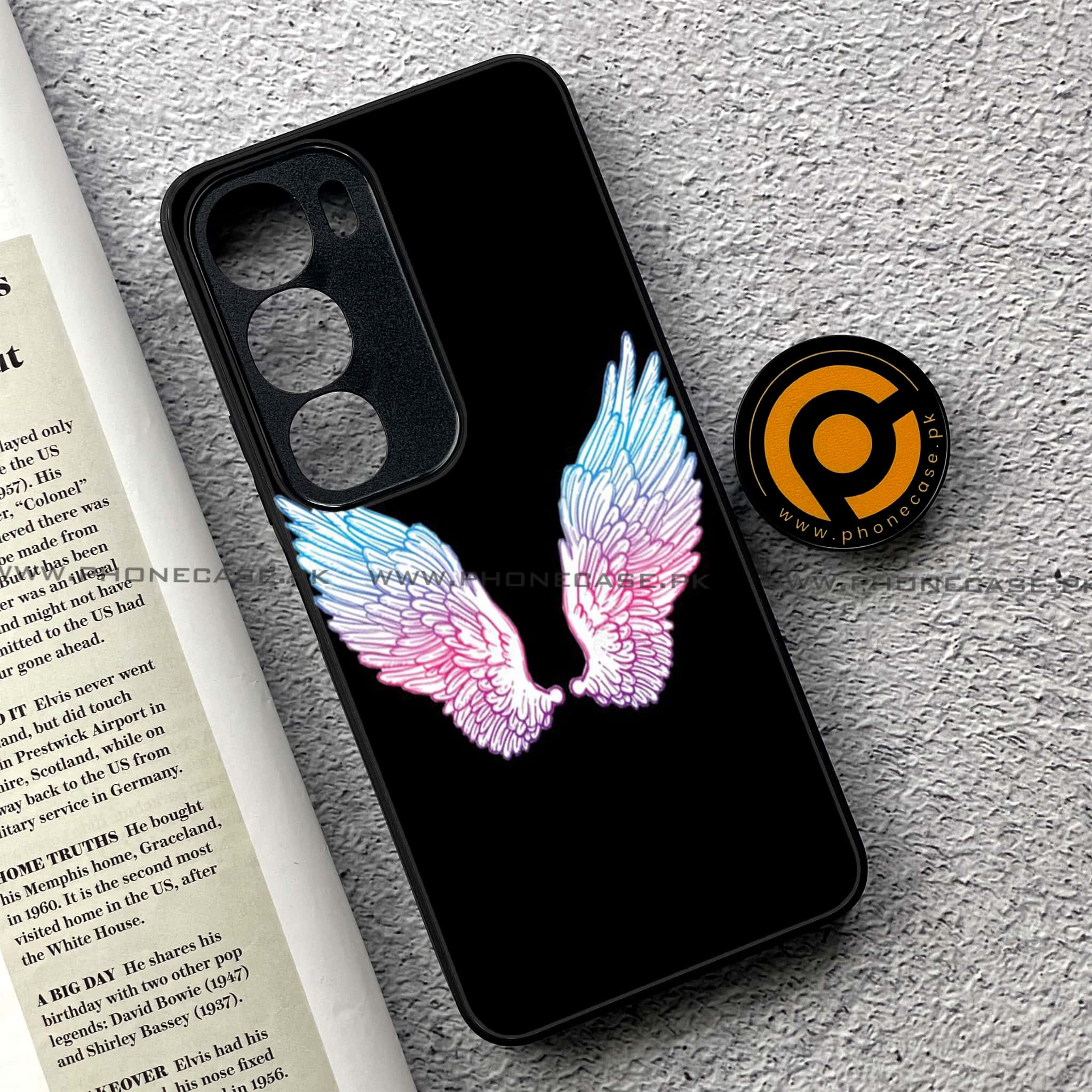 Vivo Y19s Pro - Angel Wings Series - Premium Metal Printed soft Bumper shock Proof Case