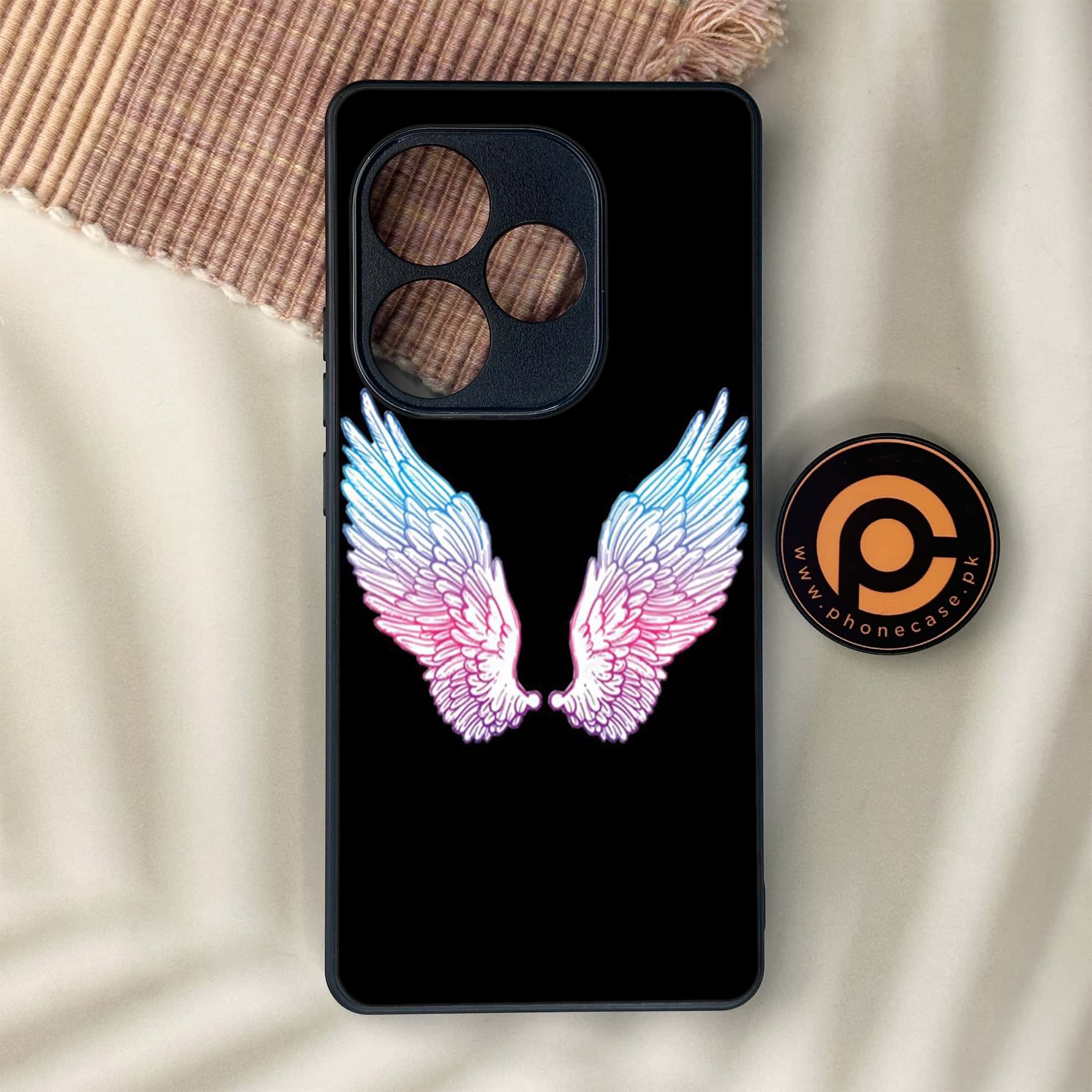 Realme GT 6 - Angel Wings Series - Premium Metal Printed soft Bumper shock Proof Case