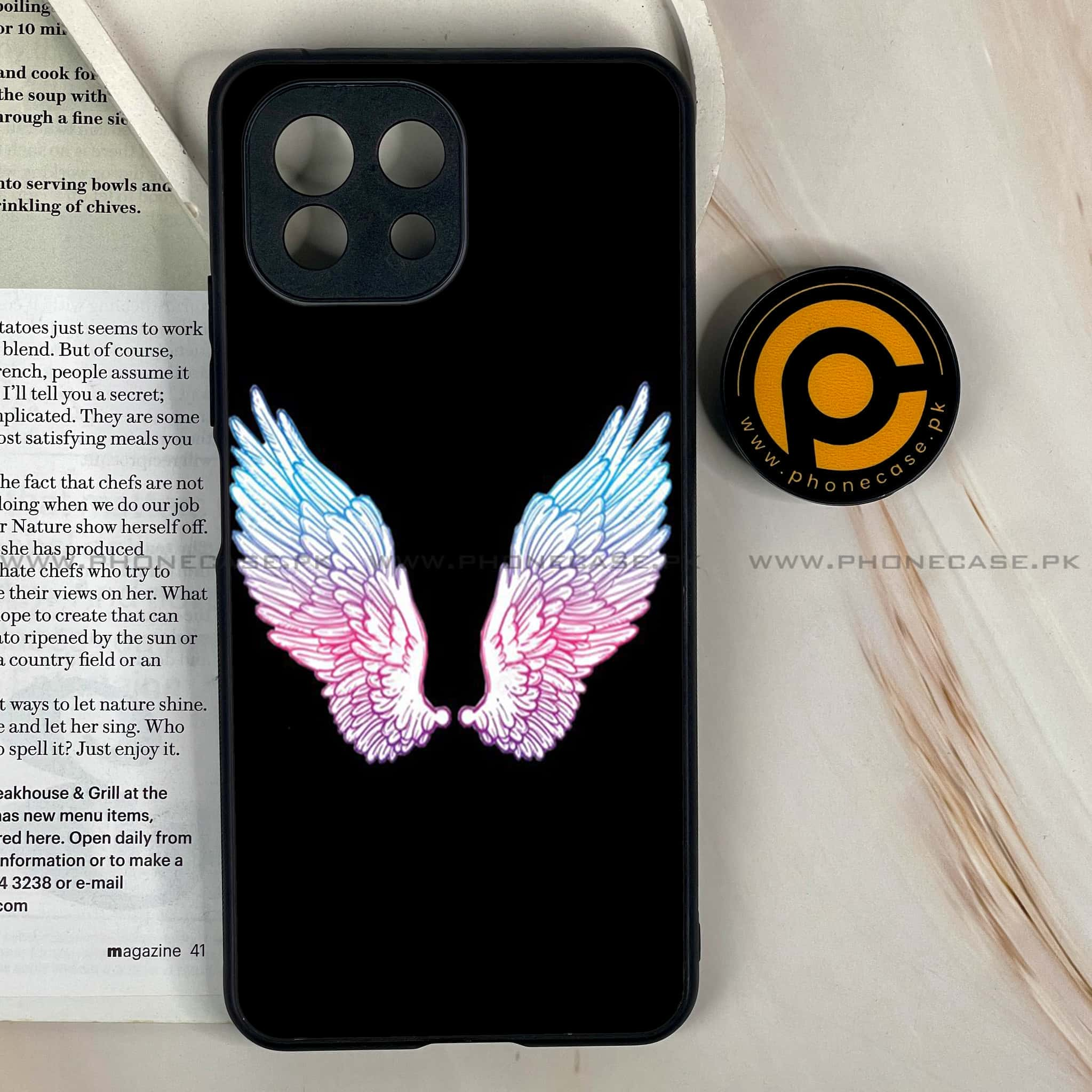 Mi 11 Lite - Angel Wings Series - Premium Printed Glass soft Bumper shock Proof Case