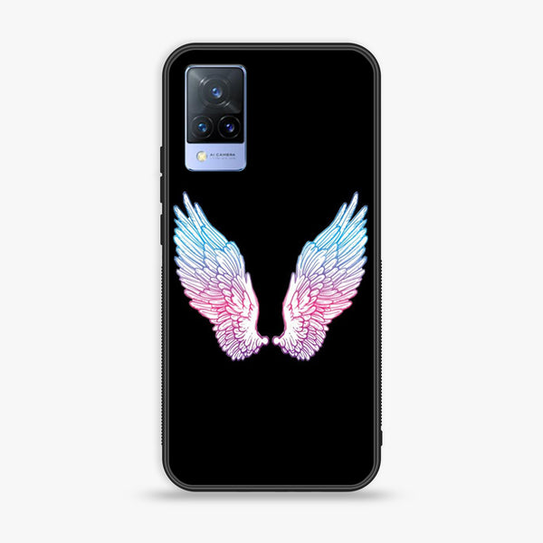 Vivo V21 - Angel Wings Design 8 - Premium Printed Glass soft Bumper shock Proof Case  CS-25411