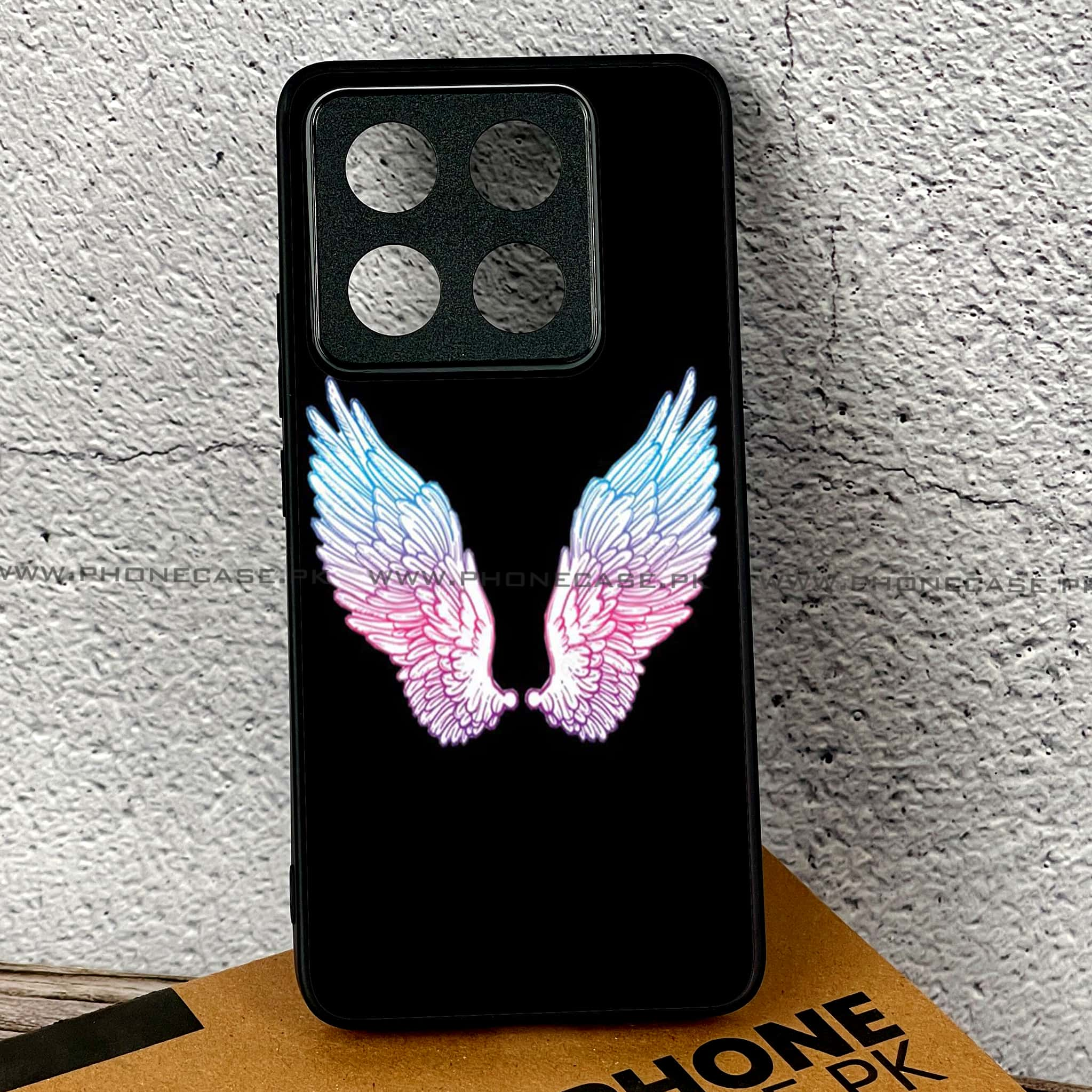 Xiaomi 14T Pro - Angel Wings Series - Premium Printed Glass soft Bumper shock Proof Case