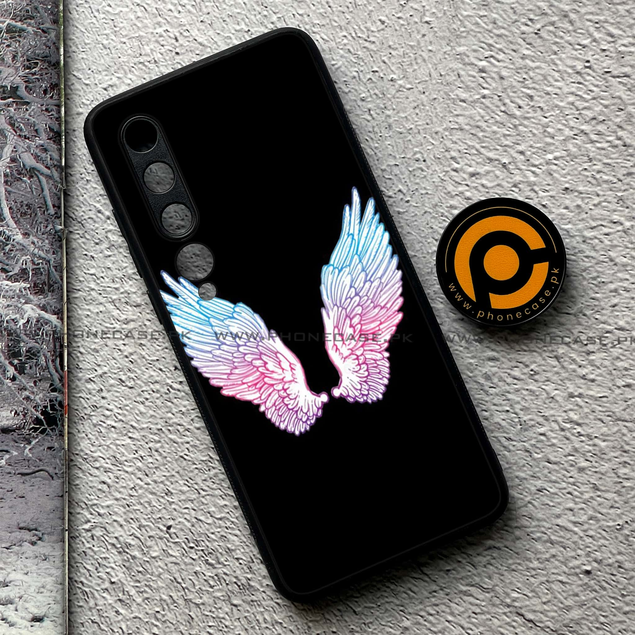 Xiaomi Mi 10 - Angel Wings Series - Premium Printed Glass soft Bumper shock Proof Case