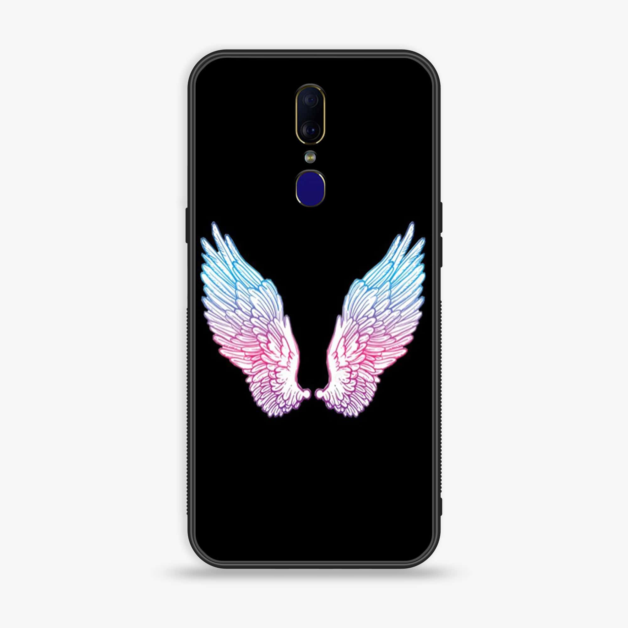 Oppo F11 - Angel Wings Series - Premium Printed Glass soft Bumper shock Proof Case