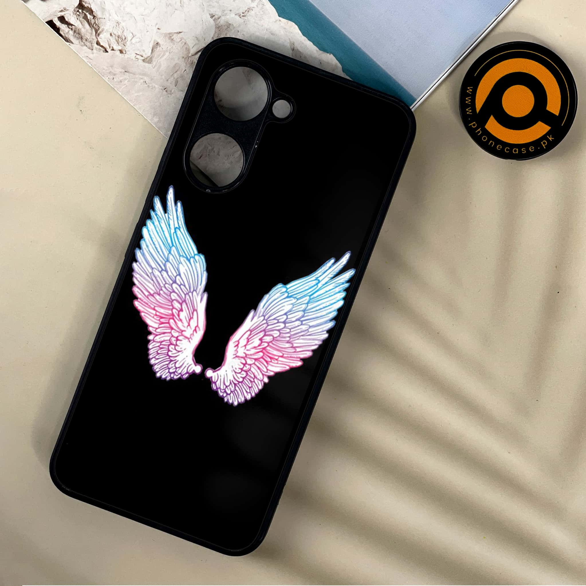 Vivo Y03 - Angel Wings Series - Premium Printed Metal soft Bumper shock Proof Case