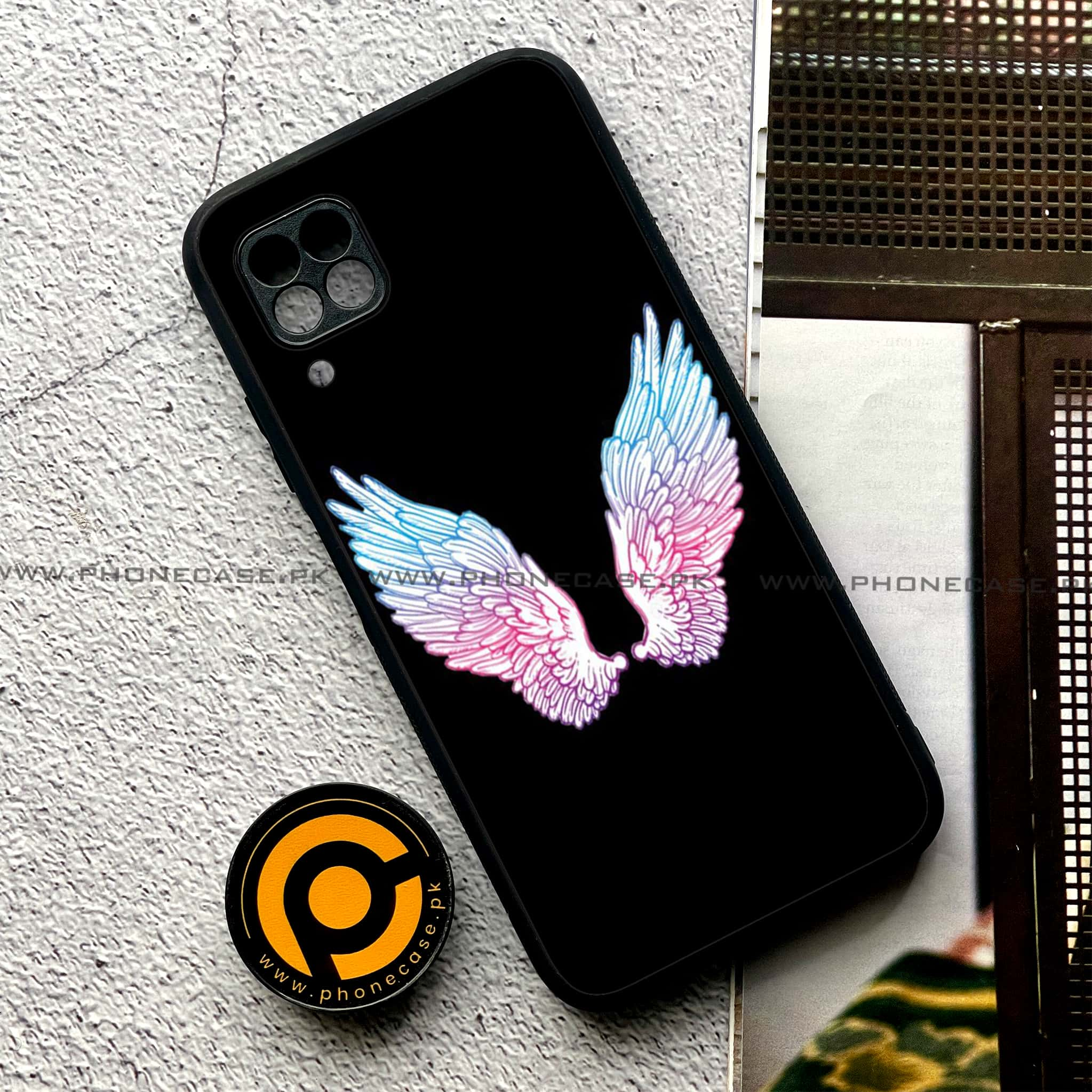 Huawei P40 Lite - Angel Wings Series - Premium Printed Glass soft Bumper shock Proof Case