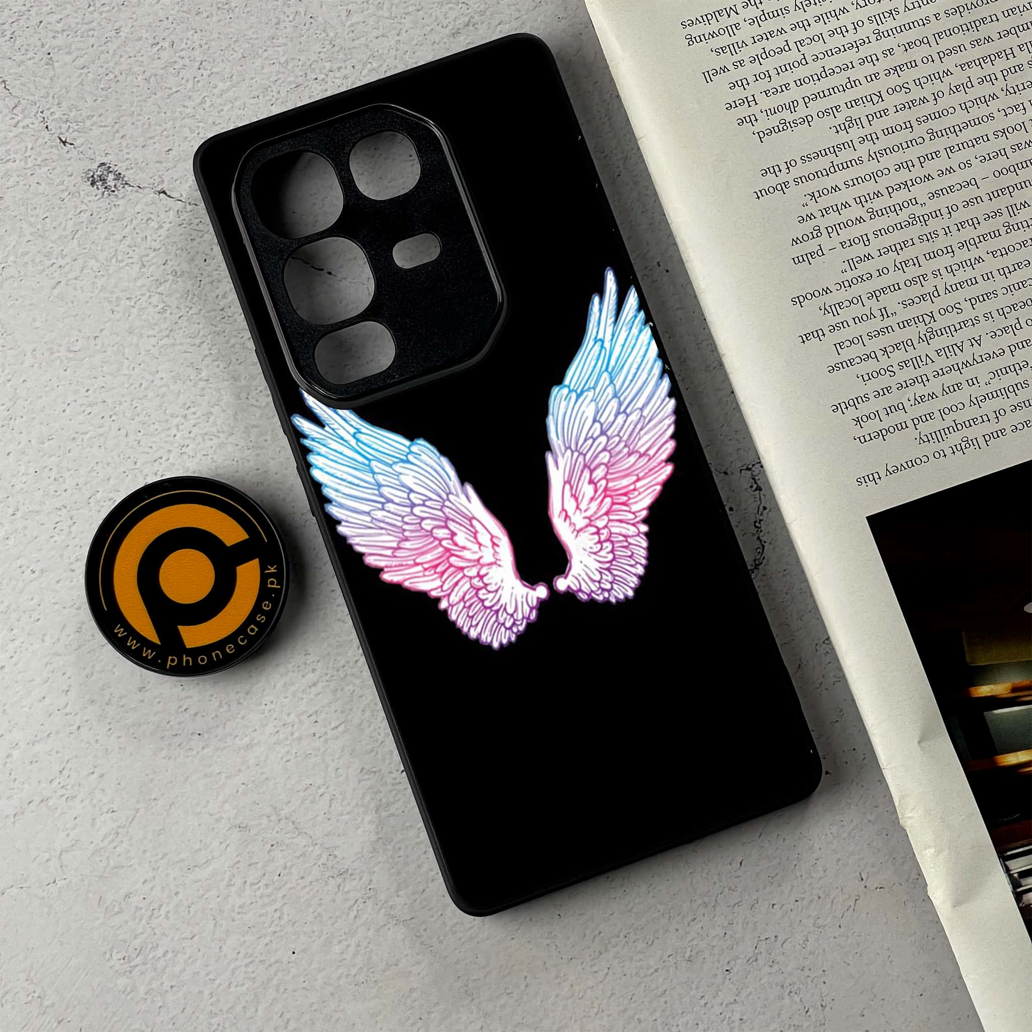 Infinix Note 50 - Angel Wings Series - Premium Metal Printed Soft Bumper Shockproof Case