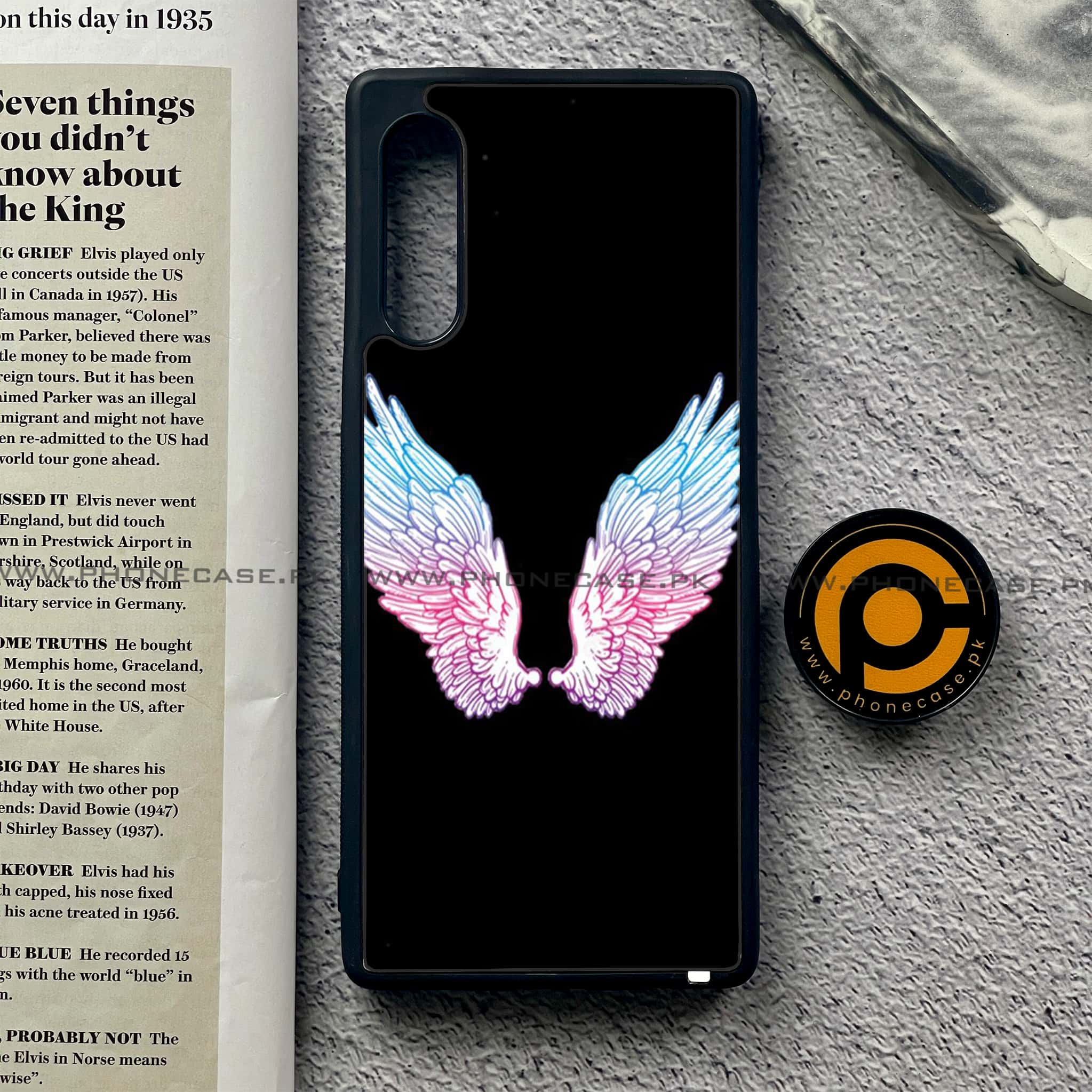 LG G9 - Angel Wings Series - Premium Metal Printed soft Bumper shock Proof Case