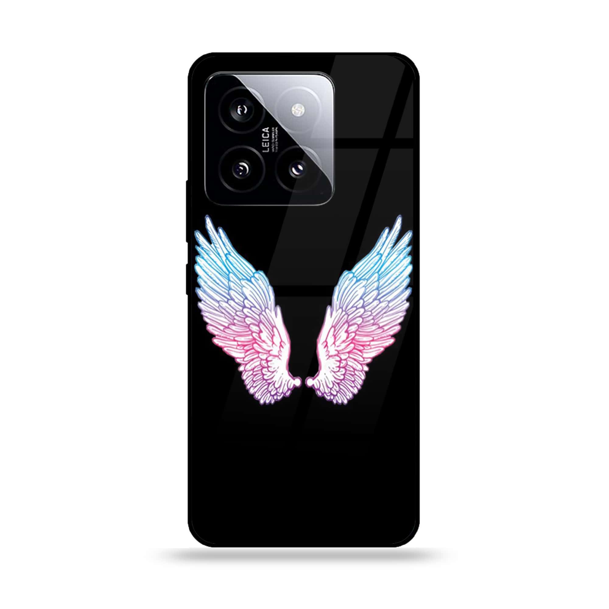 Xiaomi 14 - Angel Wings Series - Premium Printed Glass soft Bumper shock Proof Case