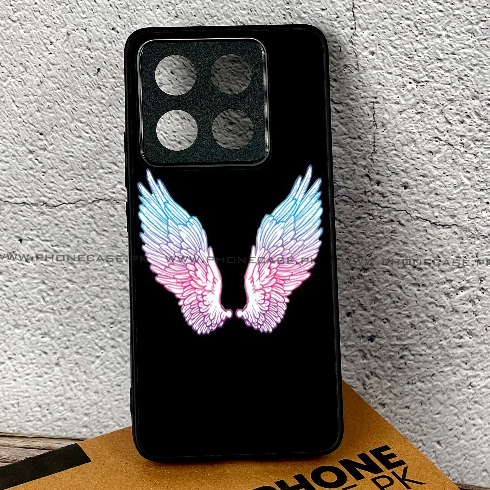 Xiaomi 14T - Angel Wings Series - Premium Printed Glass soft Bumper shock Proof Case