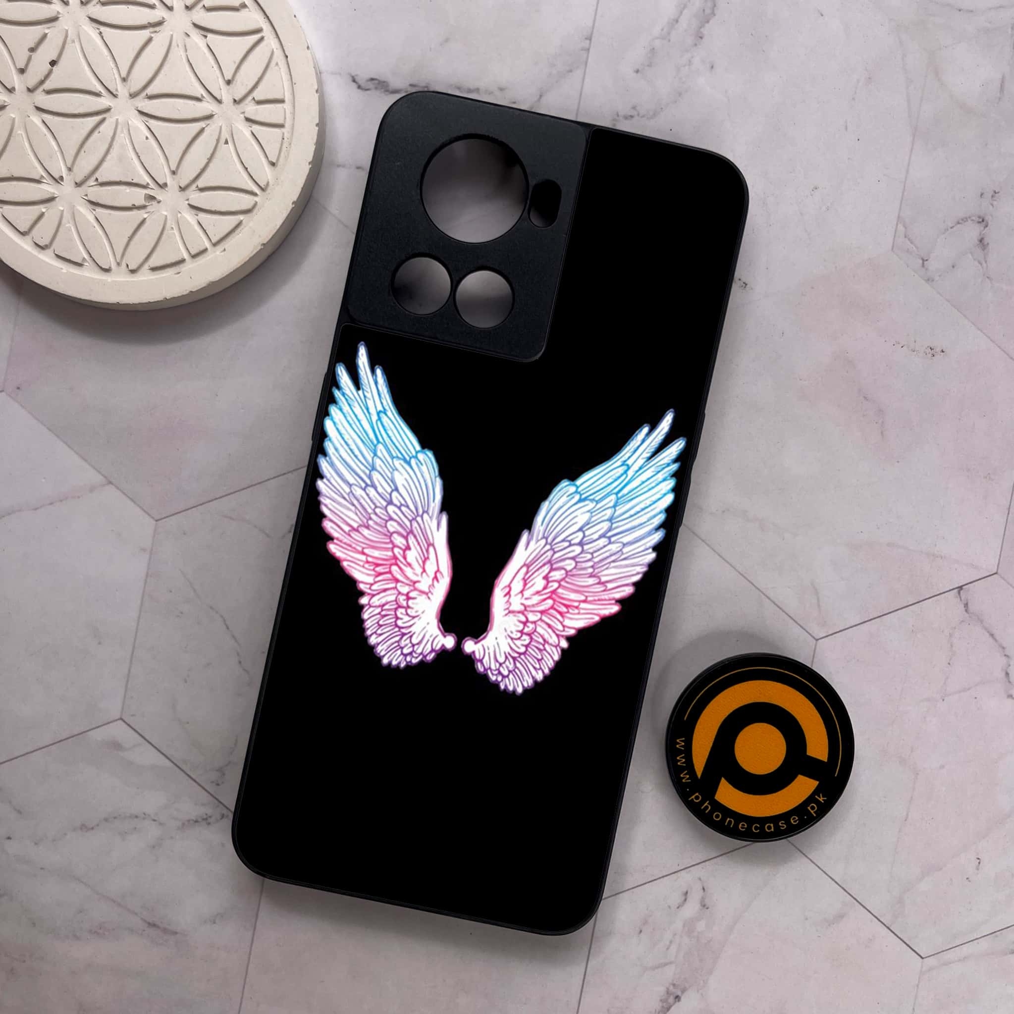 OnePlus 10R - Angel Wings Series - Premium Metal Printed soft Bumper shock Proof Case