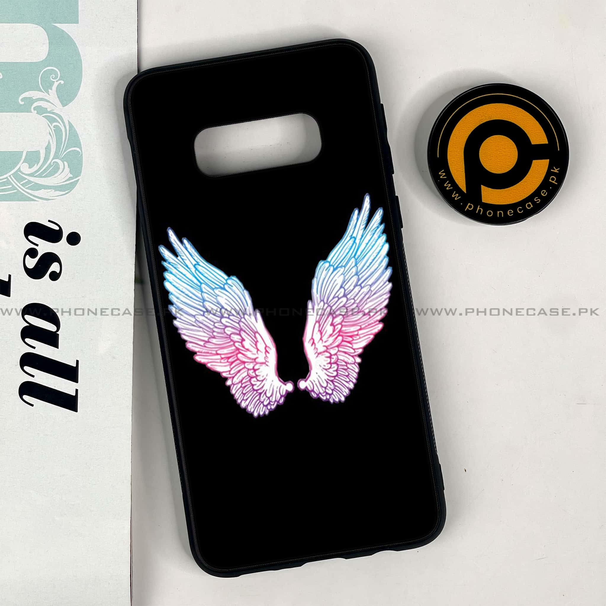 Galaxy S10e - Angel Wings Series - Premium Printed Glass soft Bumper shock Proof Case