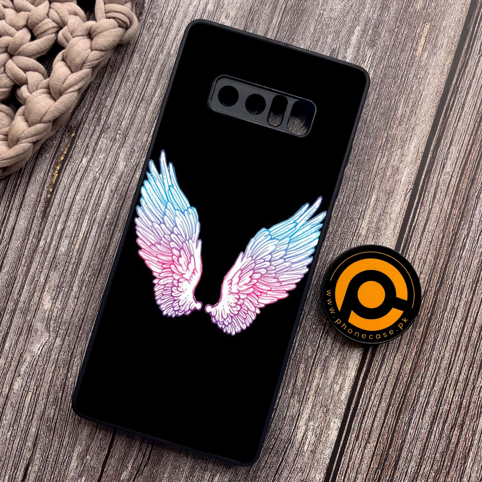Samsung Galaxy Note 8 - Angel Wing Series - Premium Metal Printed soft Bumper shock Proof Case
