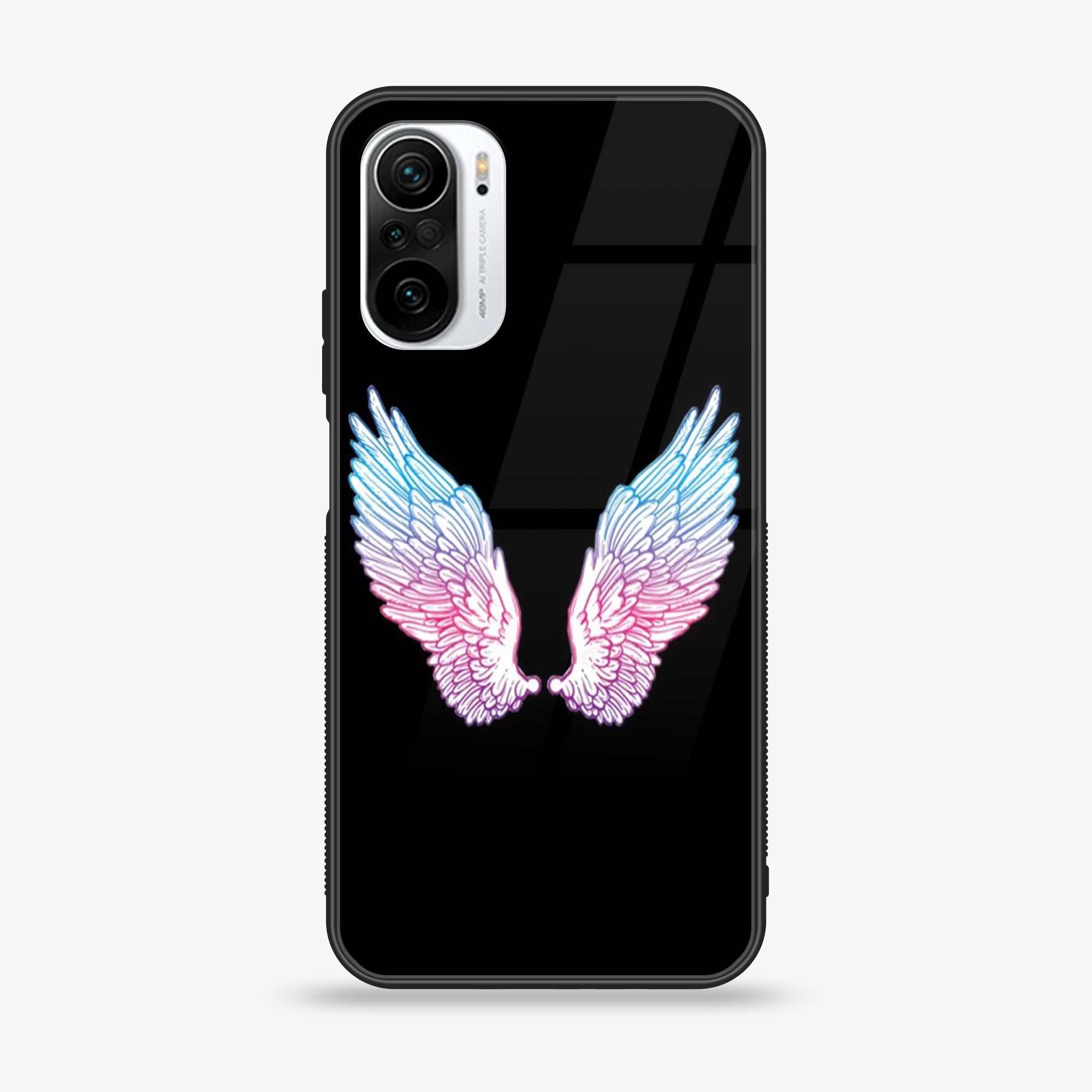 Xiaomi Poco F3 - Angel Wing Series - Premium Printed Glass soft Bumper shock Proof Case