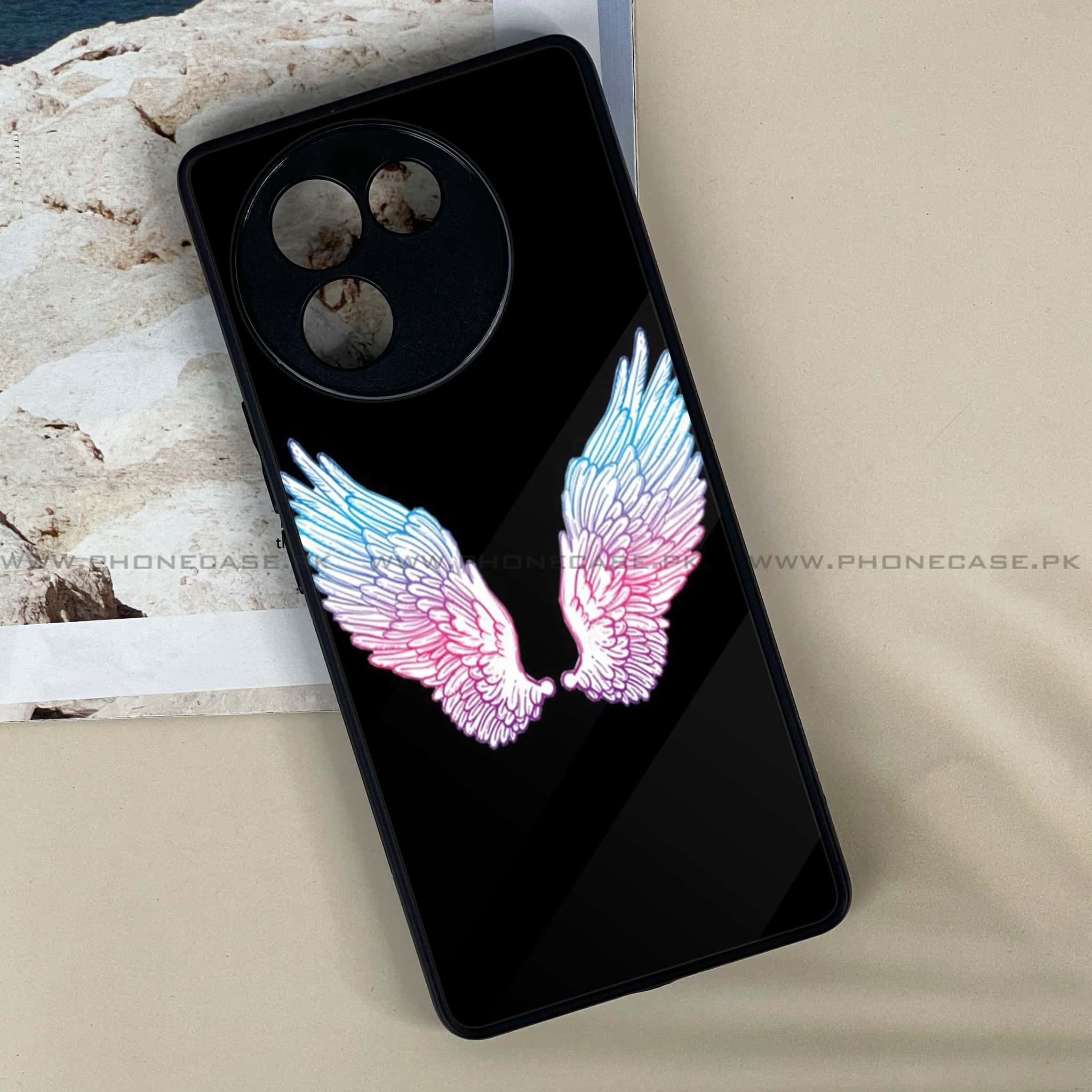 Vivo V30E - Angel Wings Series - Premium Printed Metal soft Bumper shock Proof Case