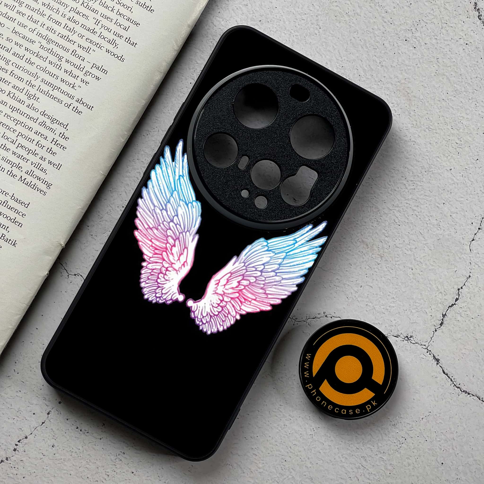 Xiaomi 15 Ultra - Angel Wings Series - Premium Metal Printed Soft Bumper Shockproof Case
