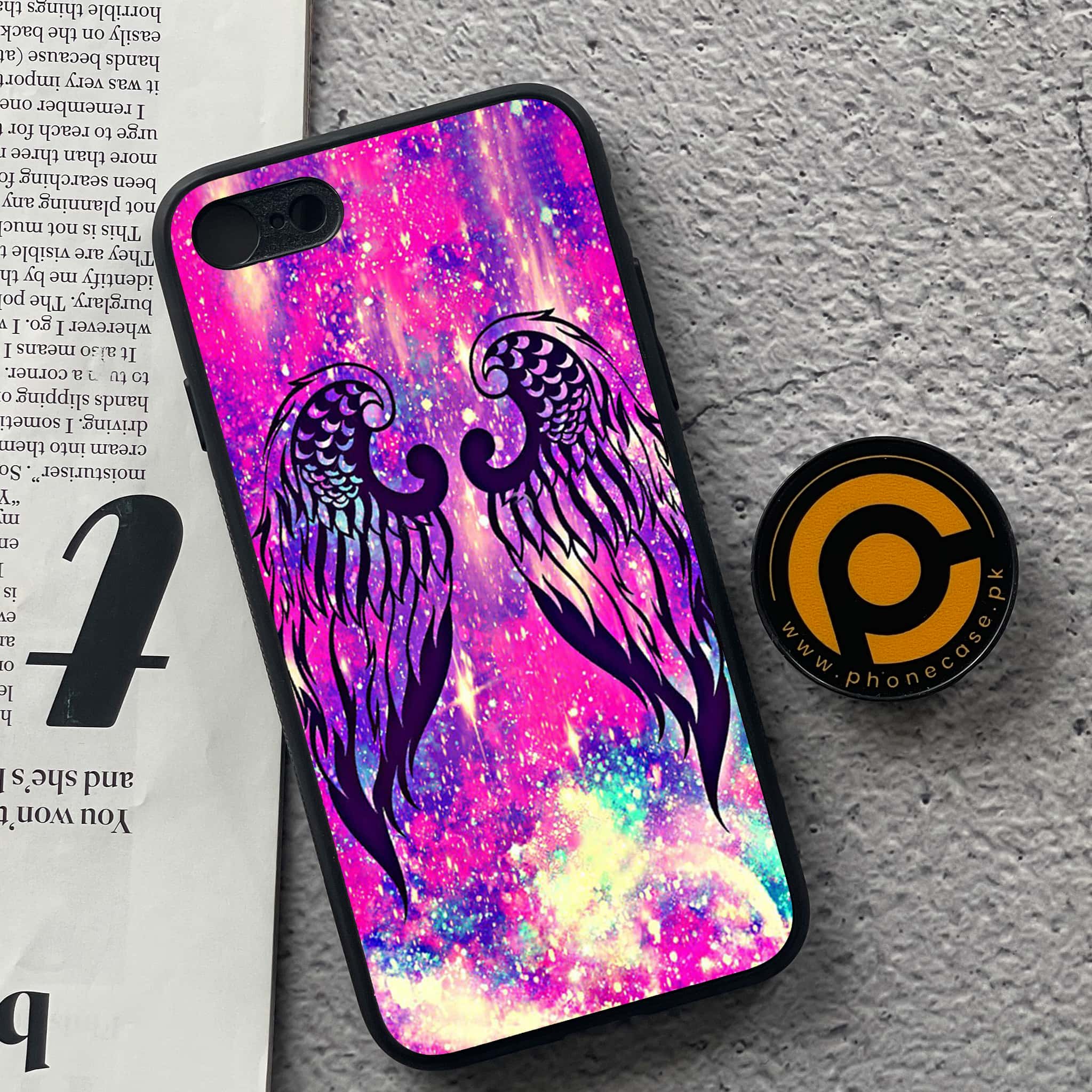 iPhone 7 / 8 - Angel wings Series - Premium Printed Glass soft Bumper shock Proof Case