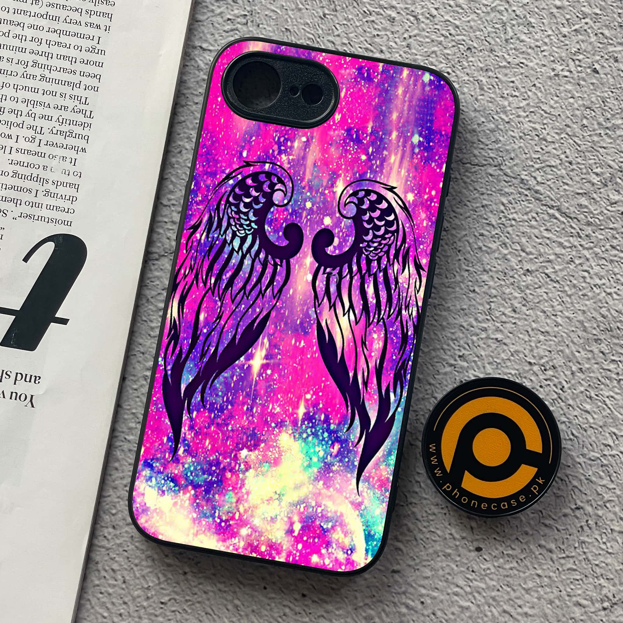 iPhone 16e - Angel Wings Series - Premium Metal  Printed soft Bumper shock Proof Case