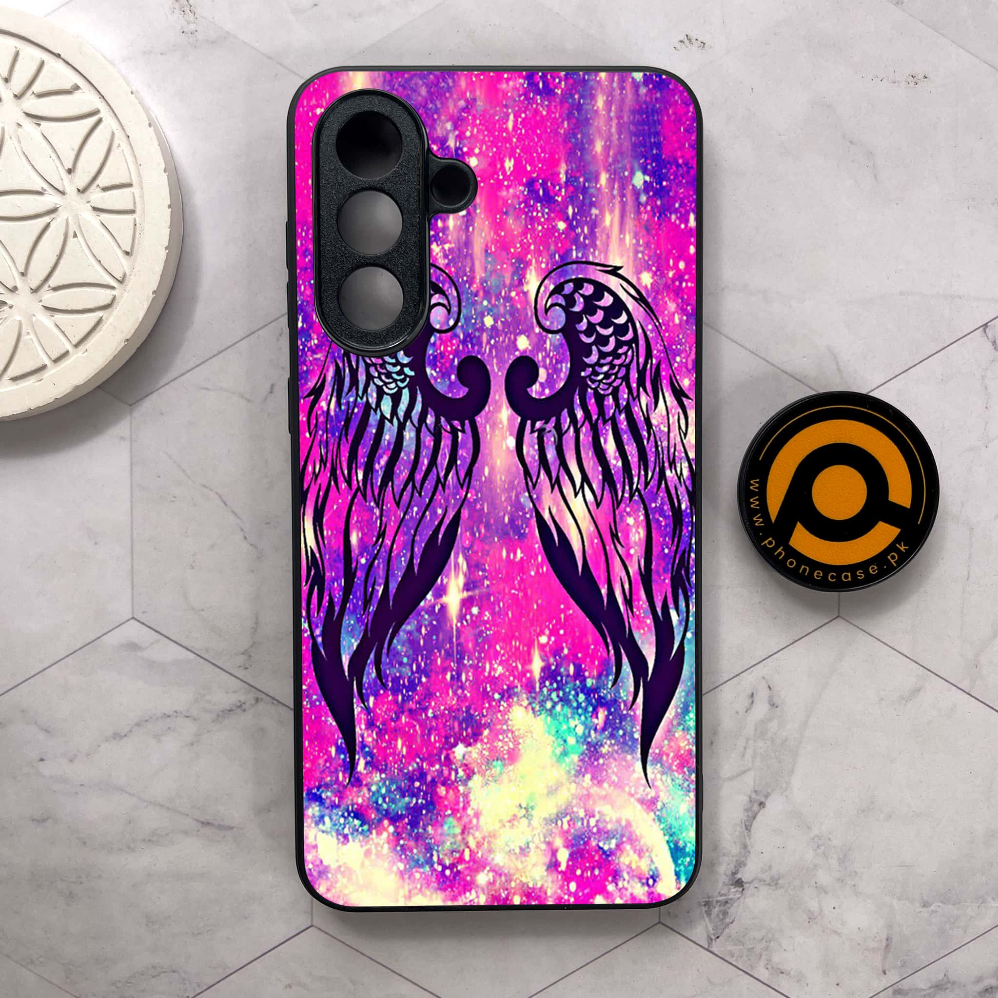 Samsung Galaxy A26 5G - Angel Wings Series - Premium Metal Printed soft Bumper shock Proof Case
