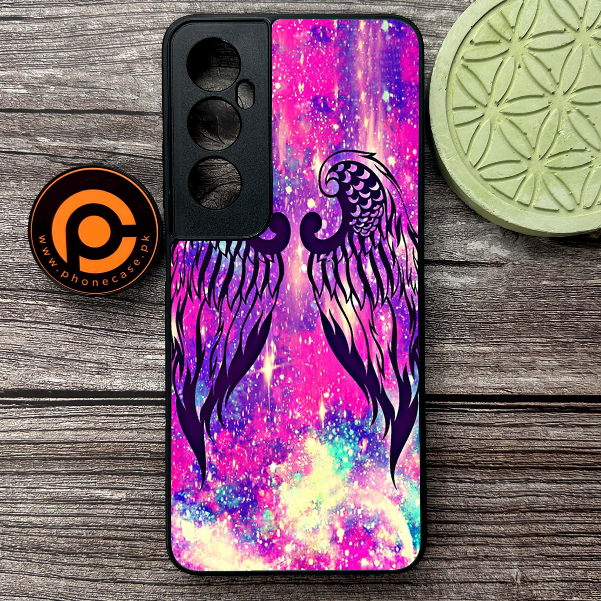 Realme C65  - Angel Wings Series - Premium Metal Printed soft Bumper shock Proof Case