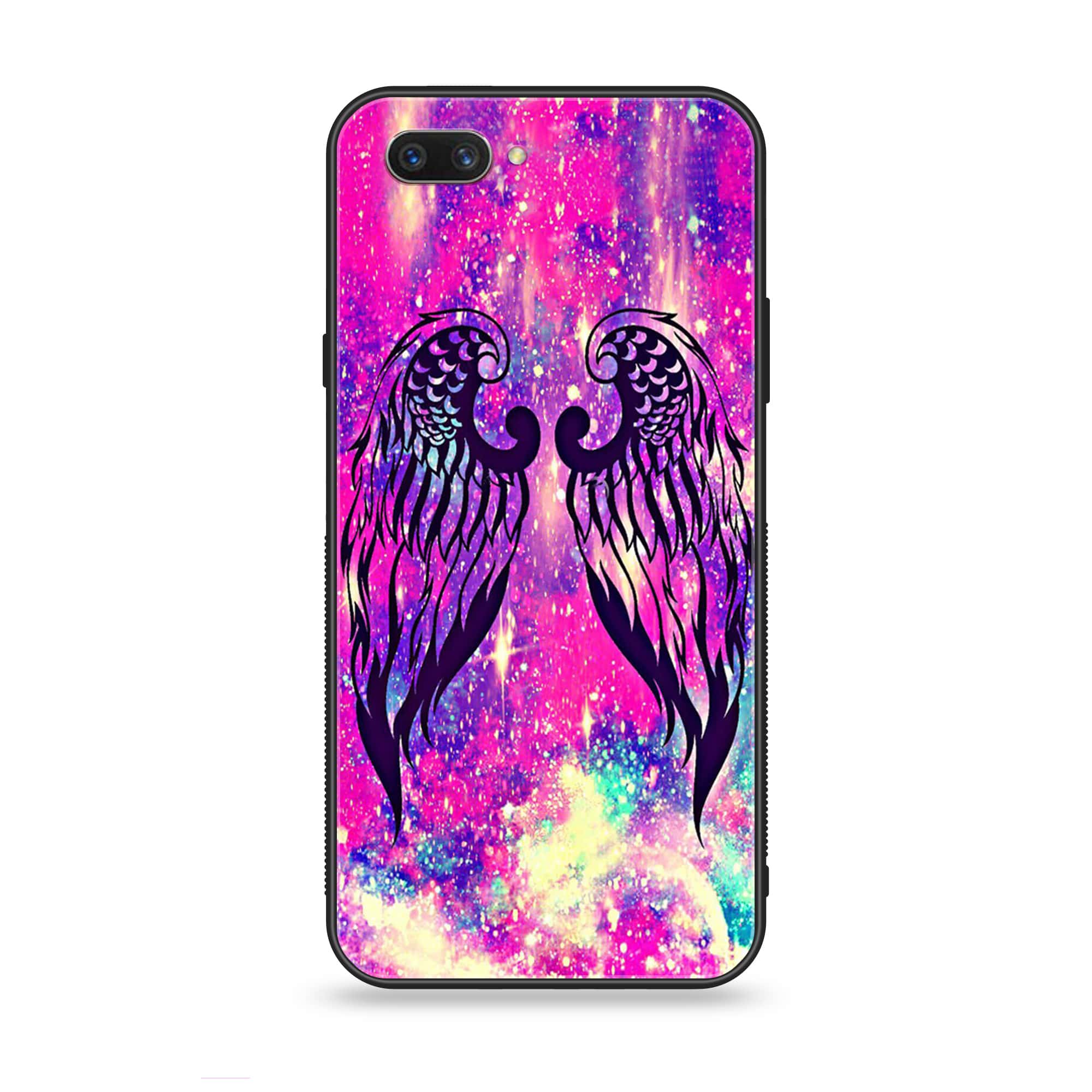 Oppo A3s - Angel Wings Series - Premium Printed Glass soft Bumper shock Proof Case