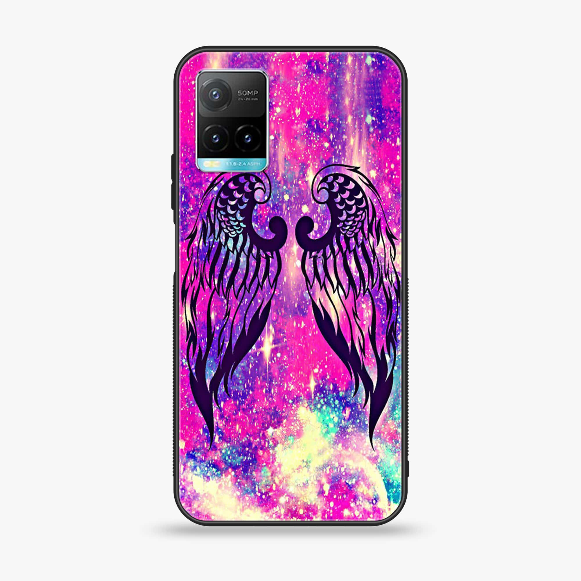 Vivo Y33T Angel Wings Series  Premium Printed Glass soft Bumper shock Proof Case