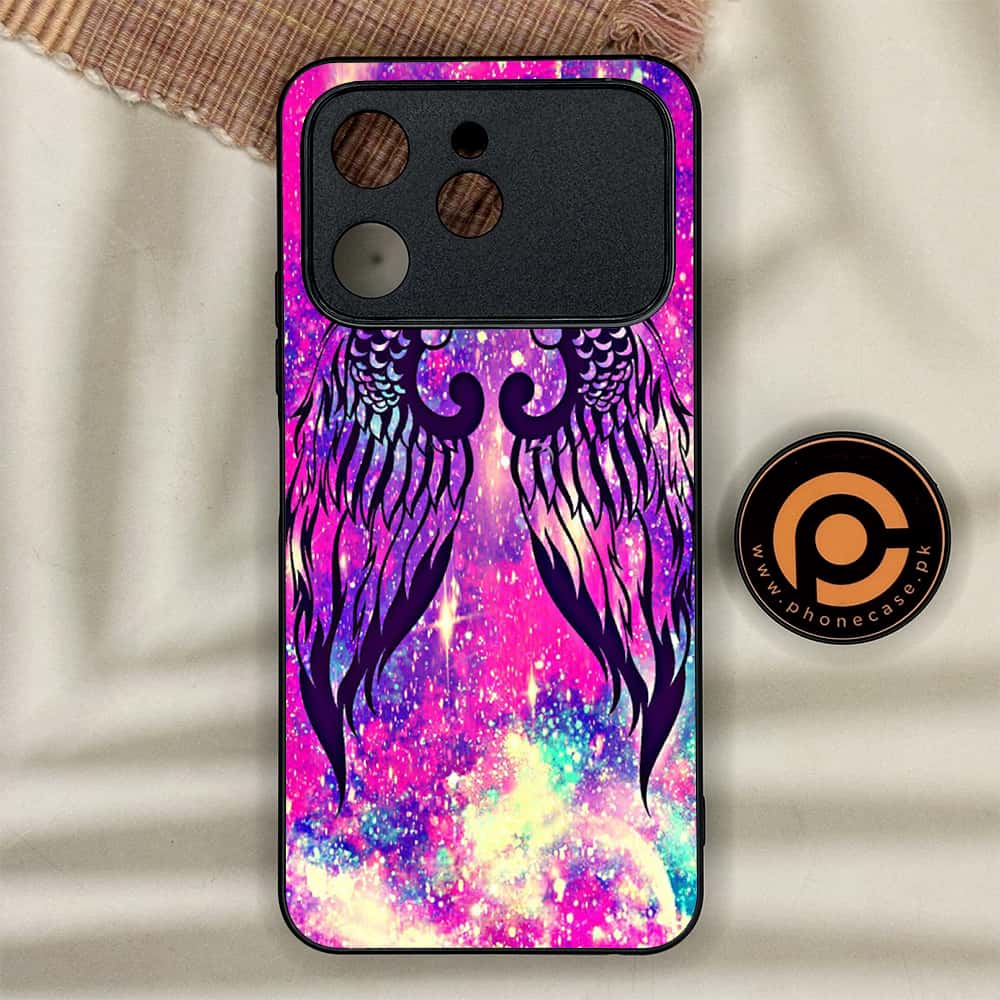 Tecno Spark 40 - Angel Wings Series - Premium Metal Printed soft Bumper shock Proof Case