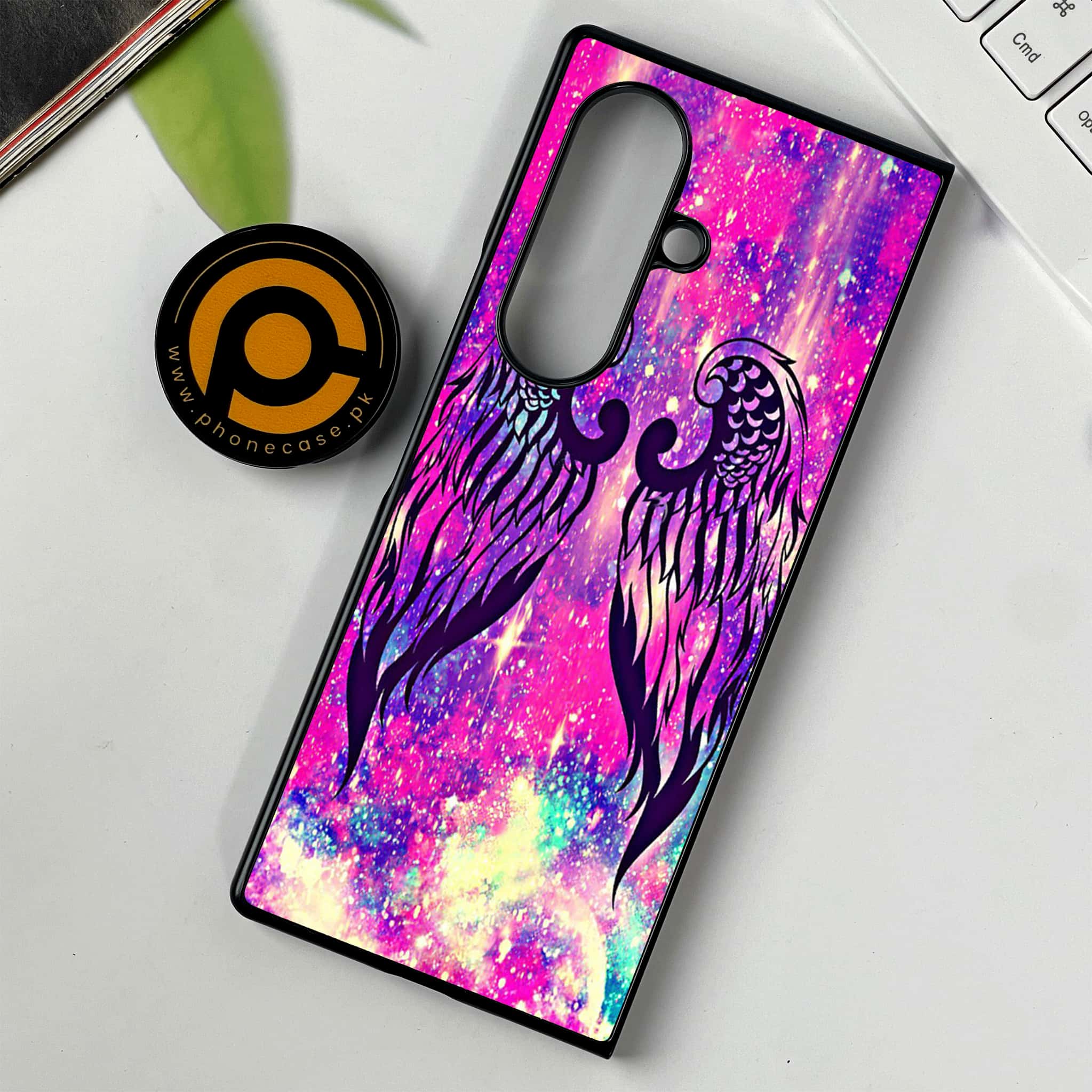 Samsung Galaxy Z Fold 7 - Angel Wings Series - Premium Metal Printed soft Bumper shock Proof Case