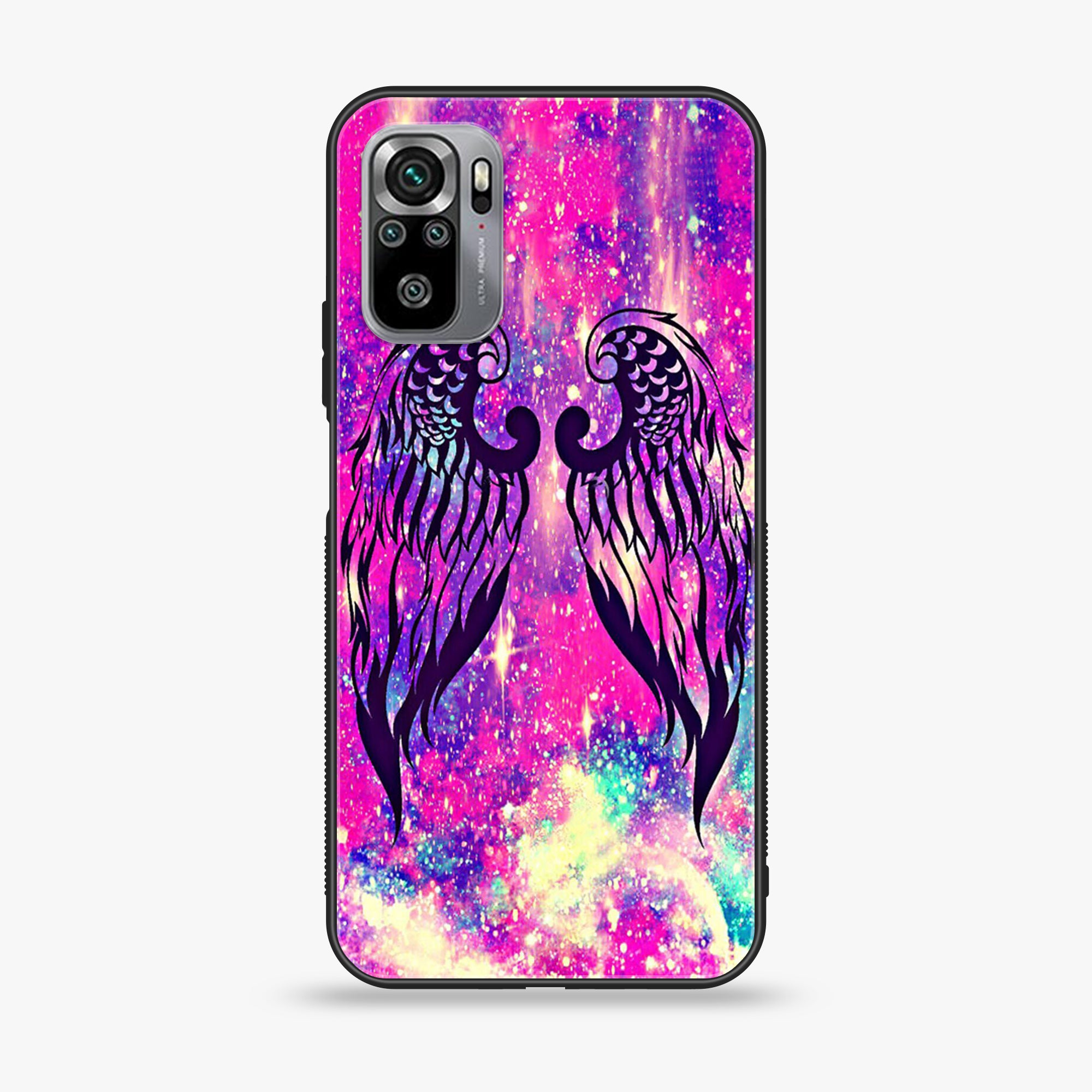 Xiaomi Redmi Note 10S- Angel Wings Series - Premium Printed Glass soft Bumper shock Proof Case