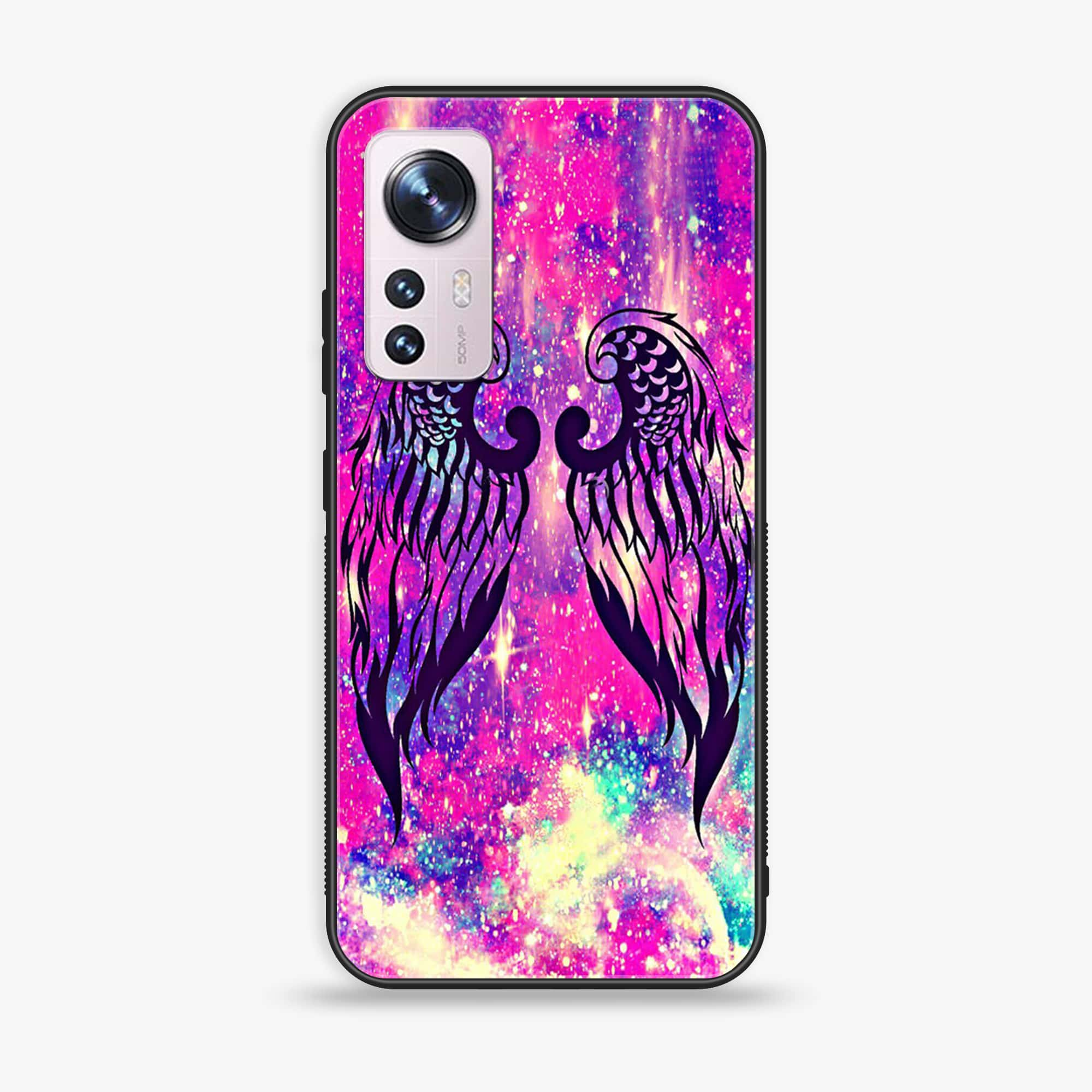 Xiaomi 12 Pro 5G Angel Wings Series  Premium Printed Glass soft Bumper shock Proof Case